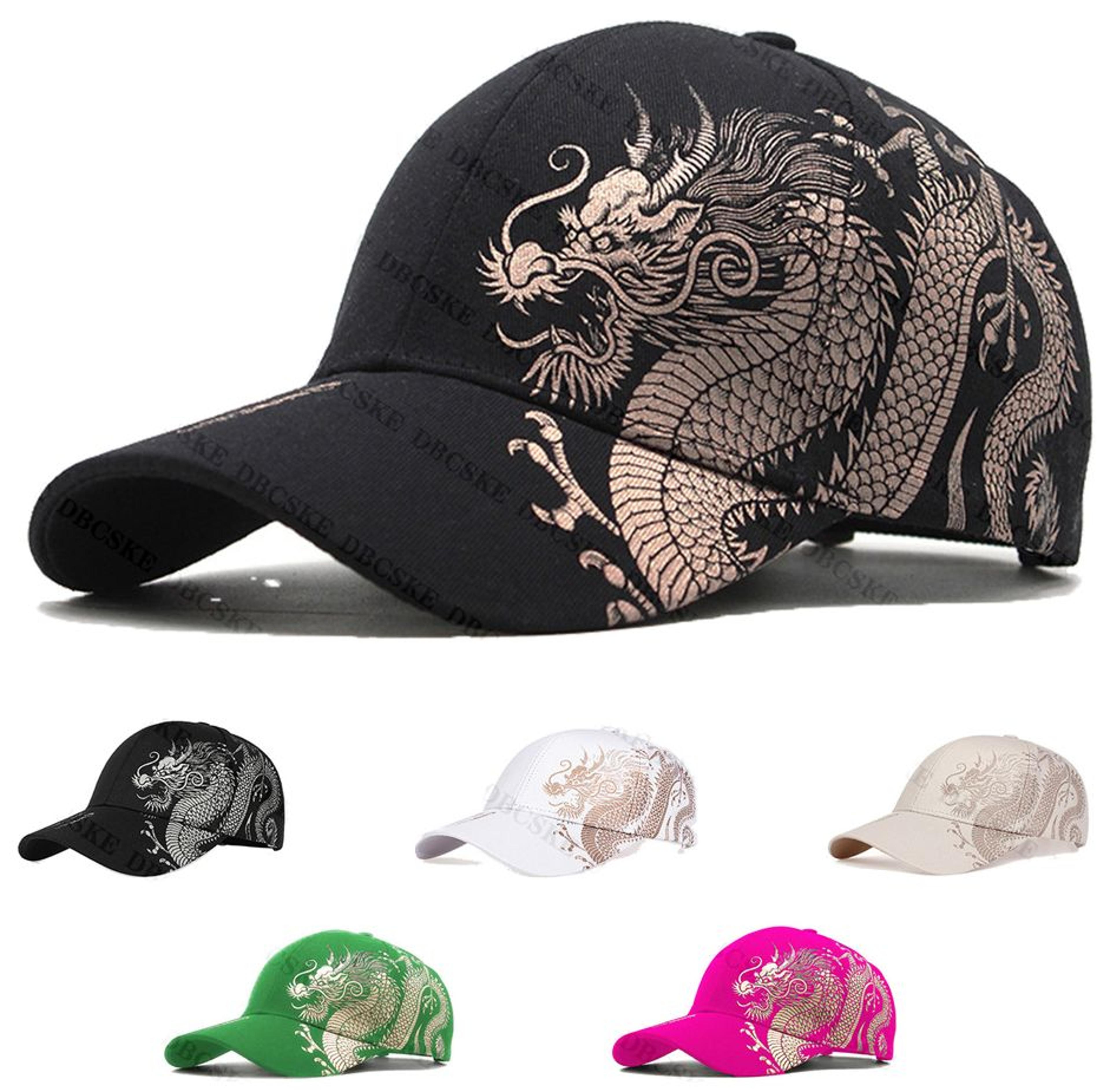 chinese dragon baseball cap adjustable snapback sun protection hat for men and women