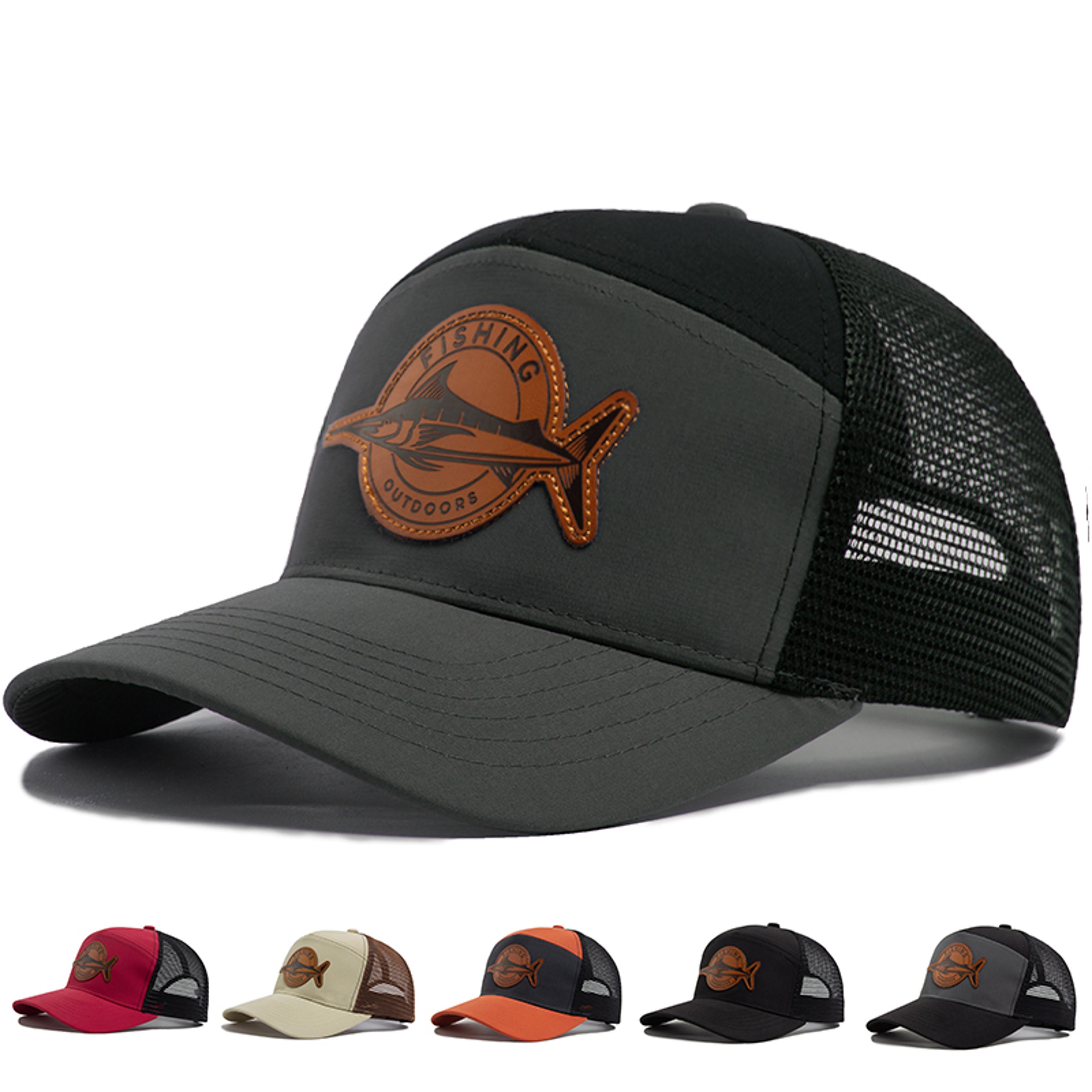 shark patch panel mesh trucker hat adjustable unisex baseball cap