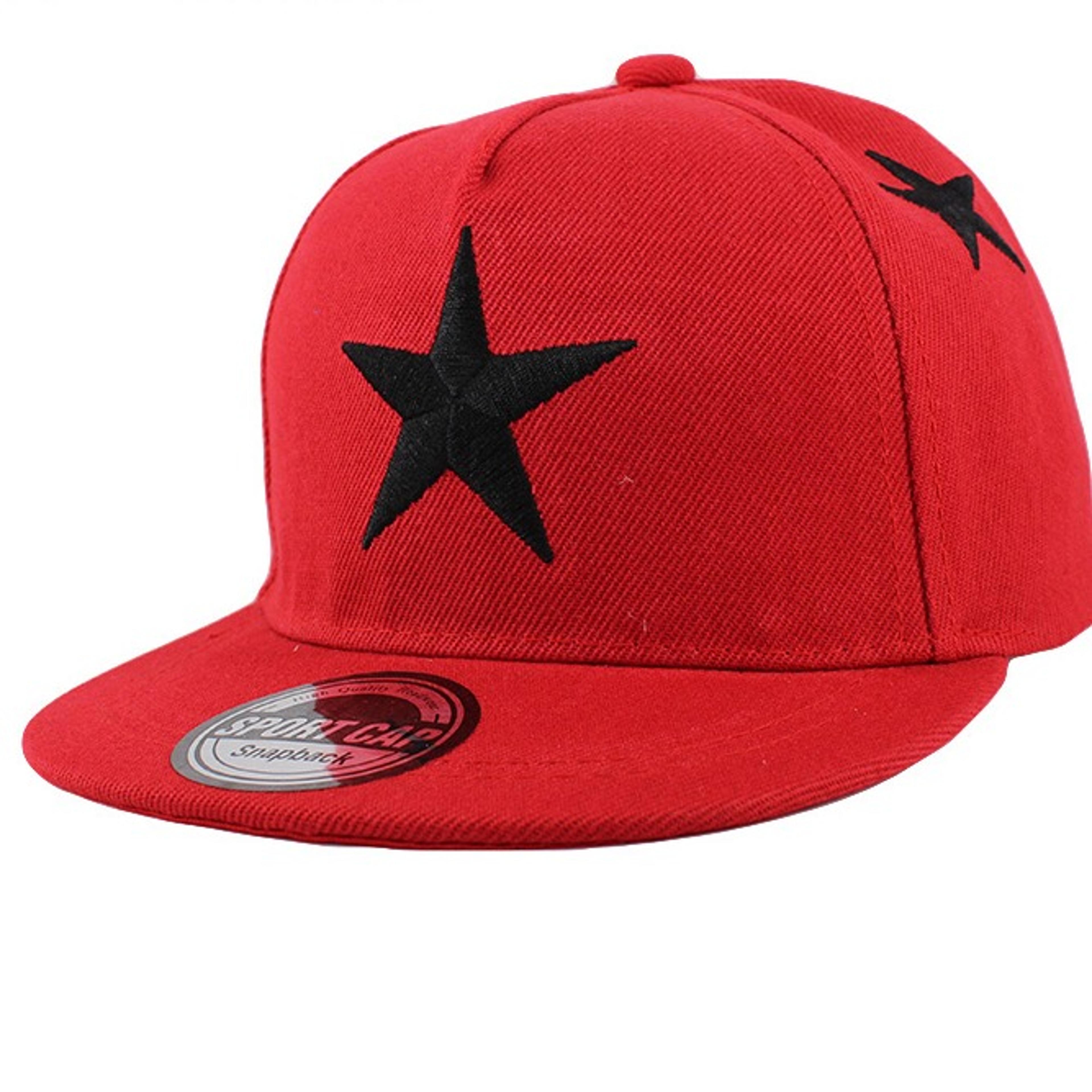 kids star baseball cap adjustable snapback sun hat for boys and girls