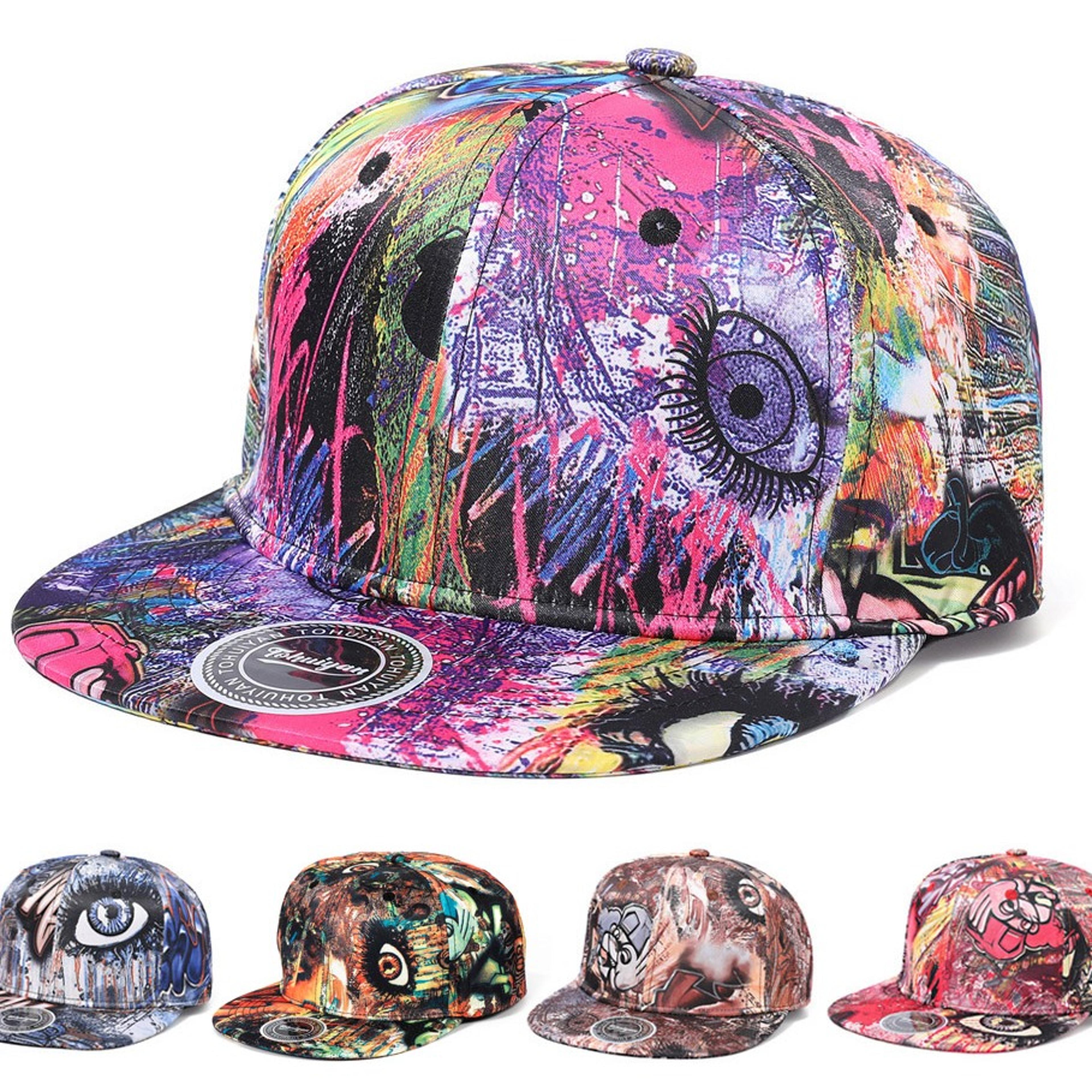graffiti snapback hat adjustable flat visor hip hop streetwear baseball cap