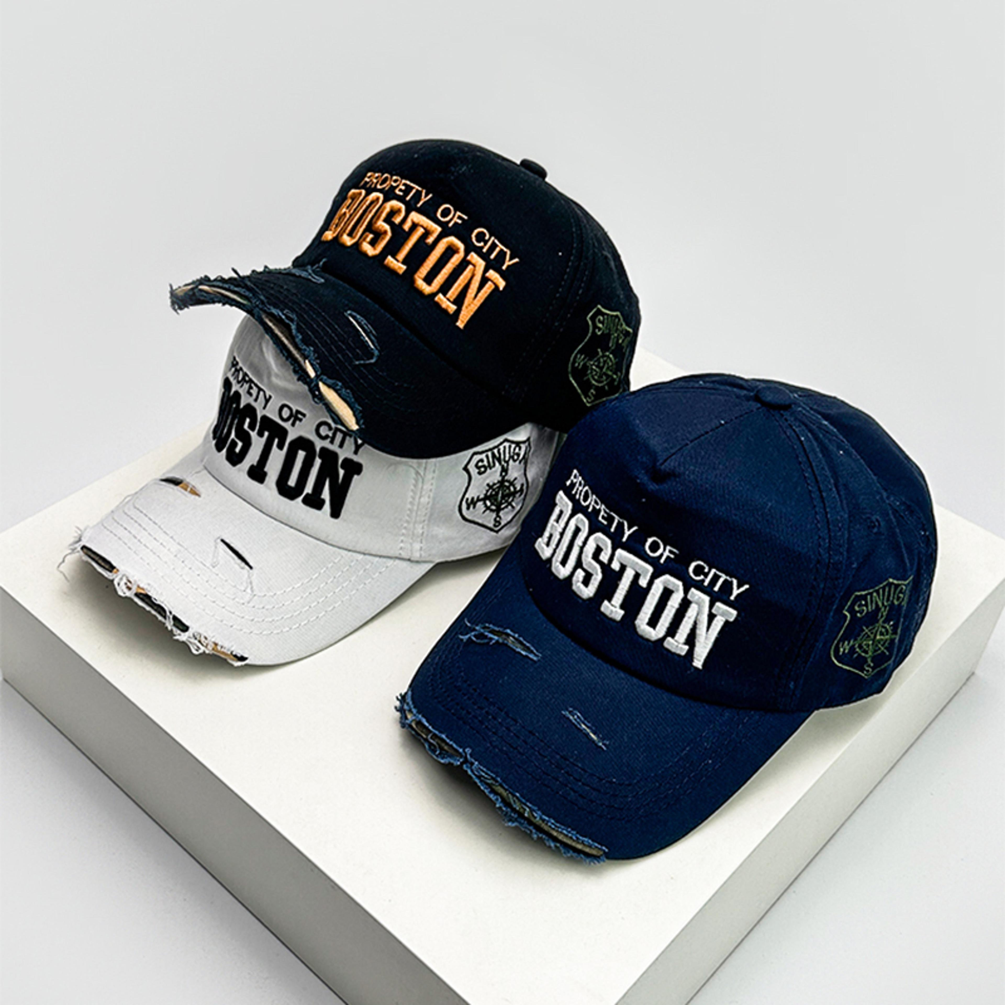 retro letter embroidered baseball cap breathable unisex streetwear sun hat