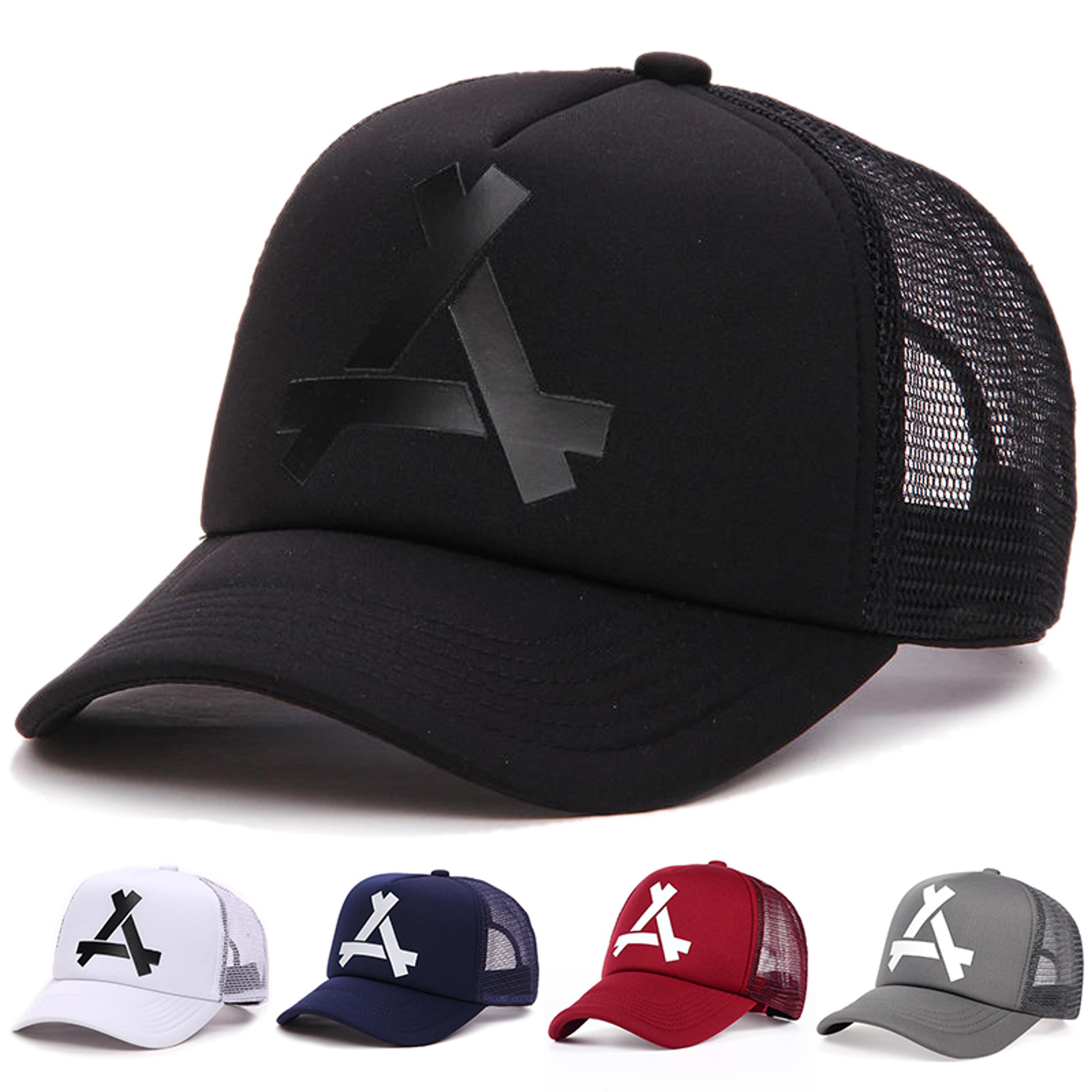 a letter mesh trucker cap adjustable unisex baseball hat for casual streetwear
