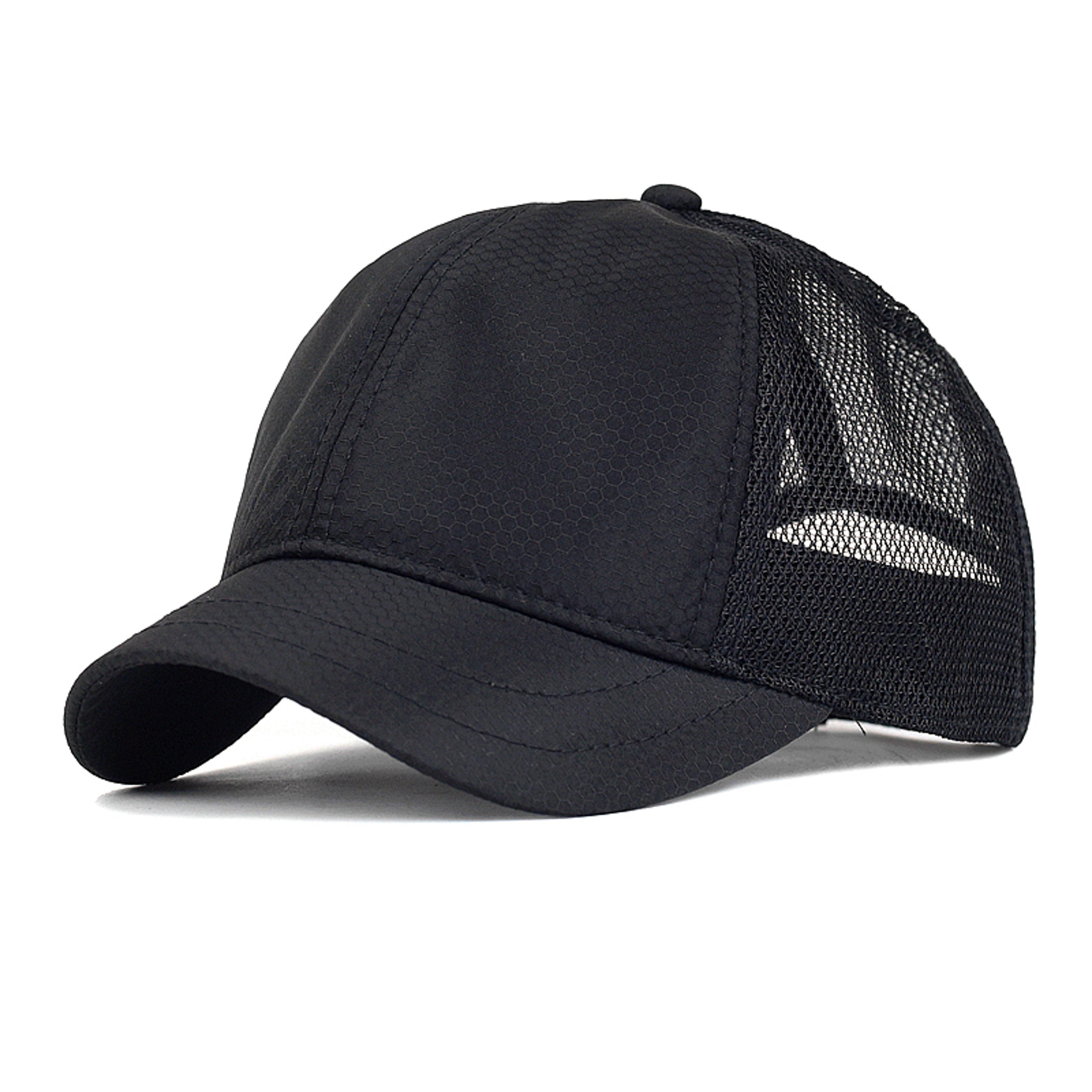 summer breathable mesh baseball cap adjustable short brim low profile dad hat