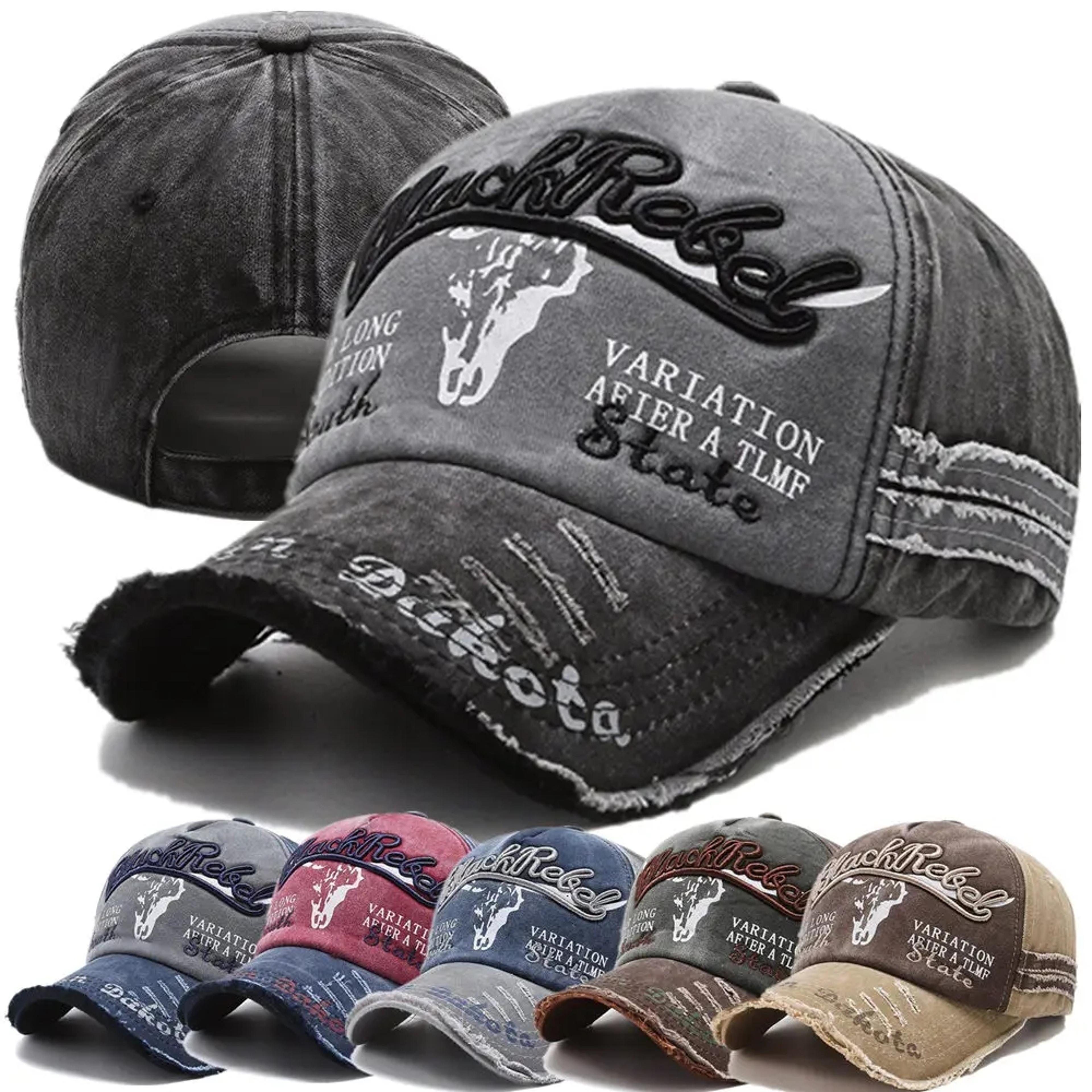 vintage washed cotton embroidered baseball cap adjustable unisex outdoor hat