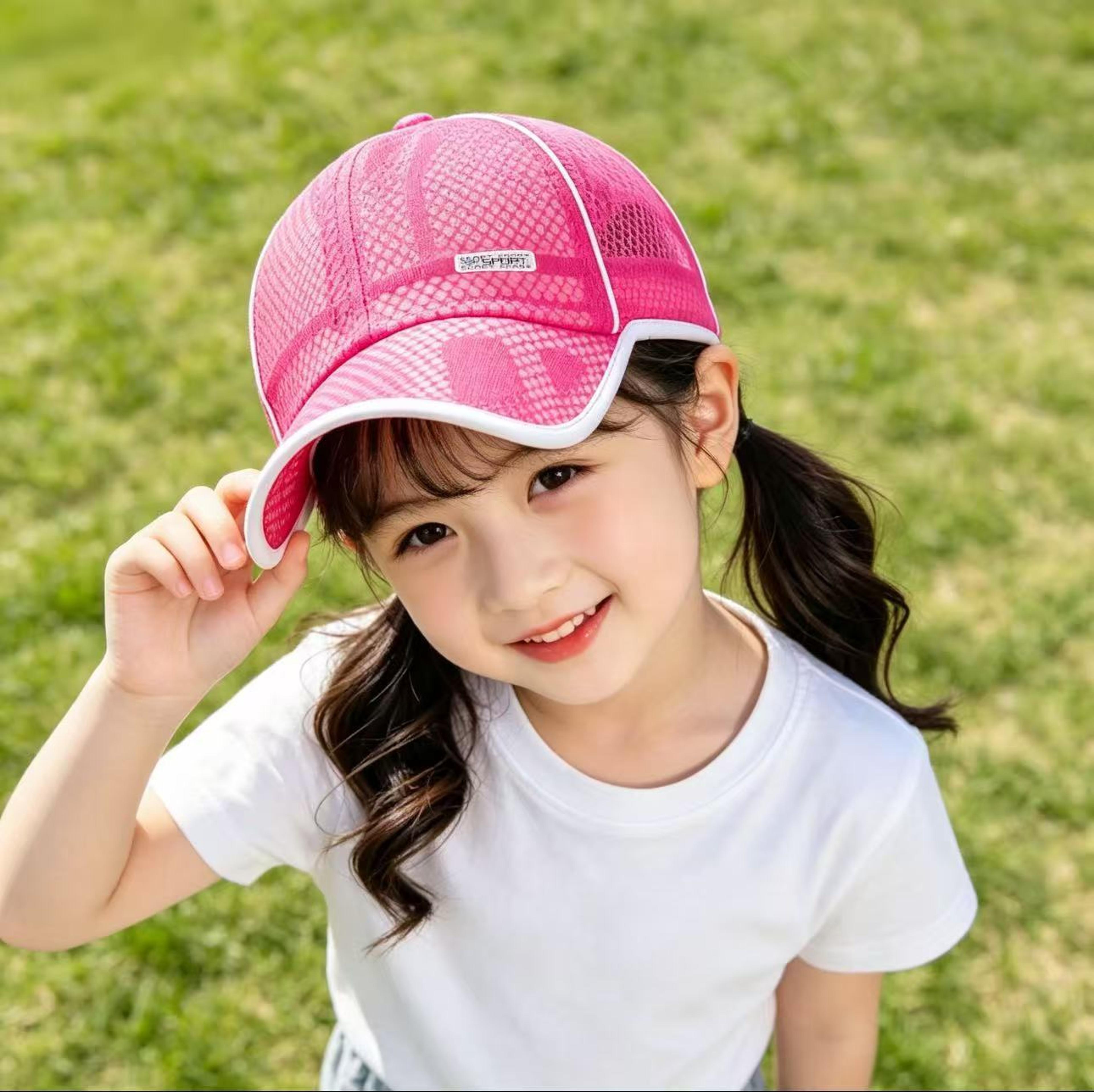 kids summer sun hat breathable mesh baseball cap for outdoor sun protection