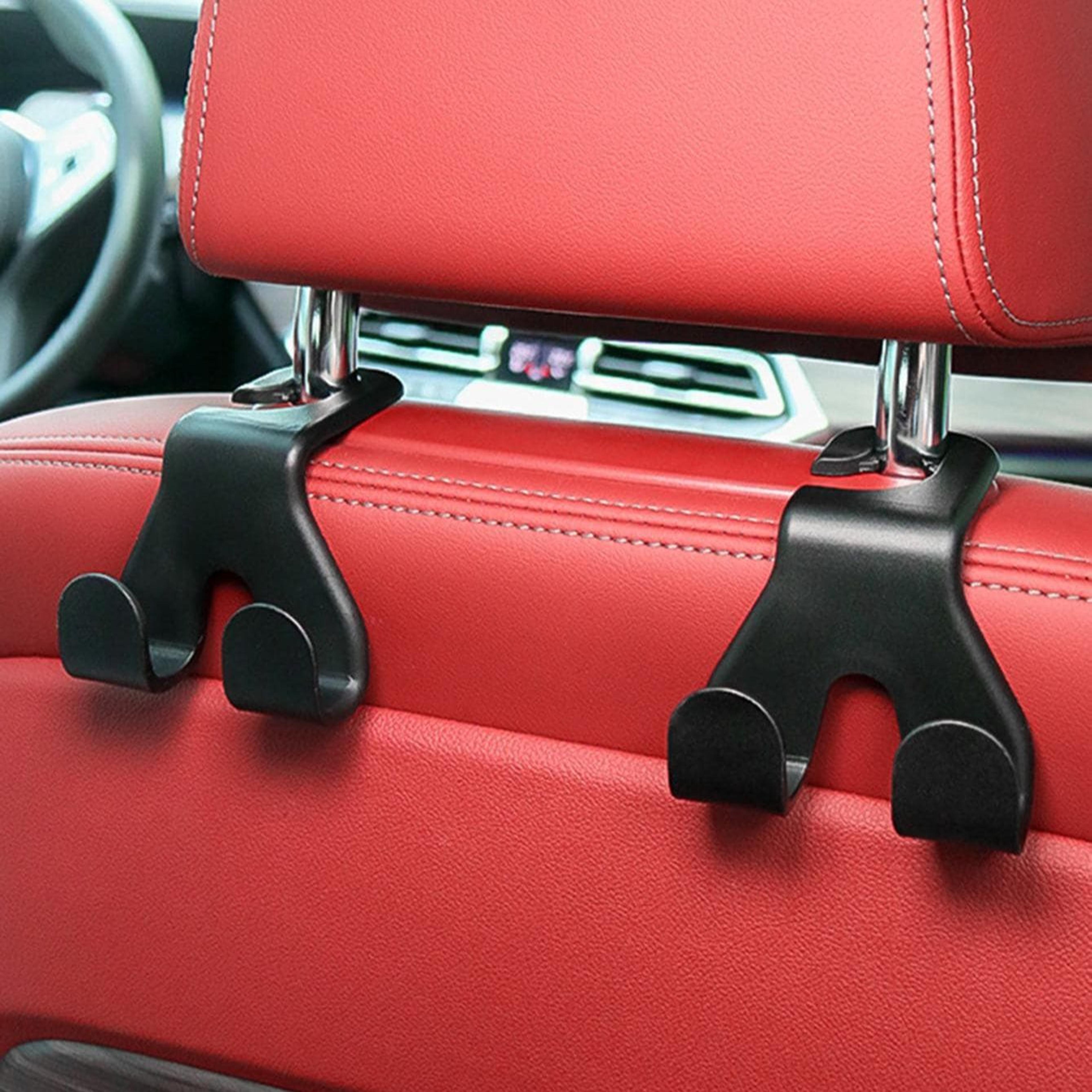 concealed car seat back hook and rear phone holder organizer