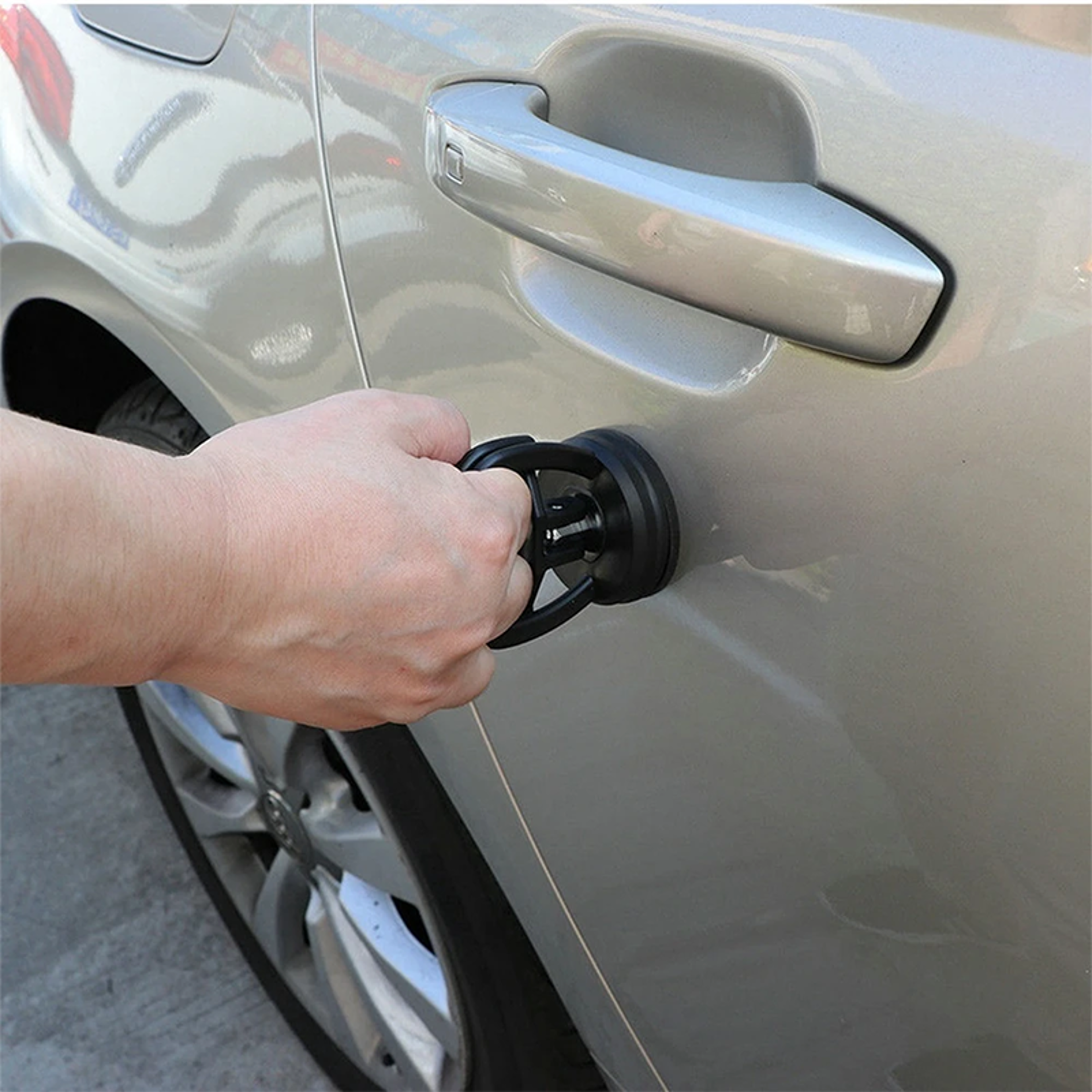 compact car dent puller suction cup paintless body panel repair tool