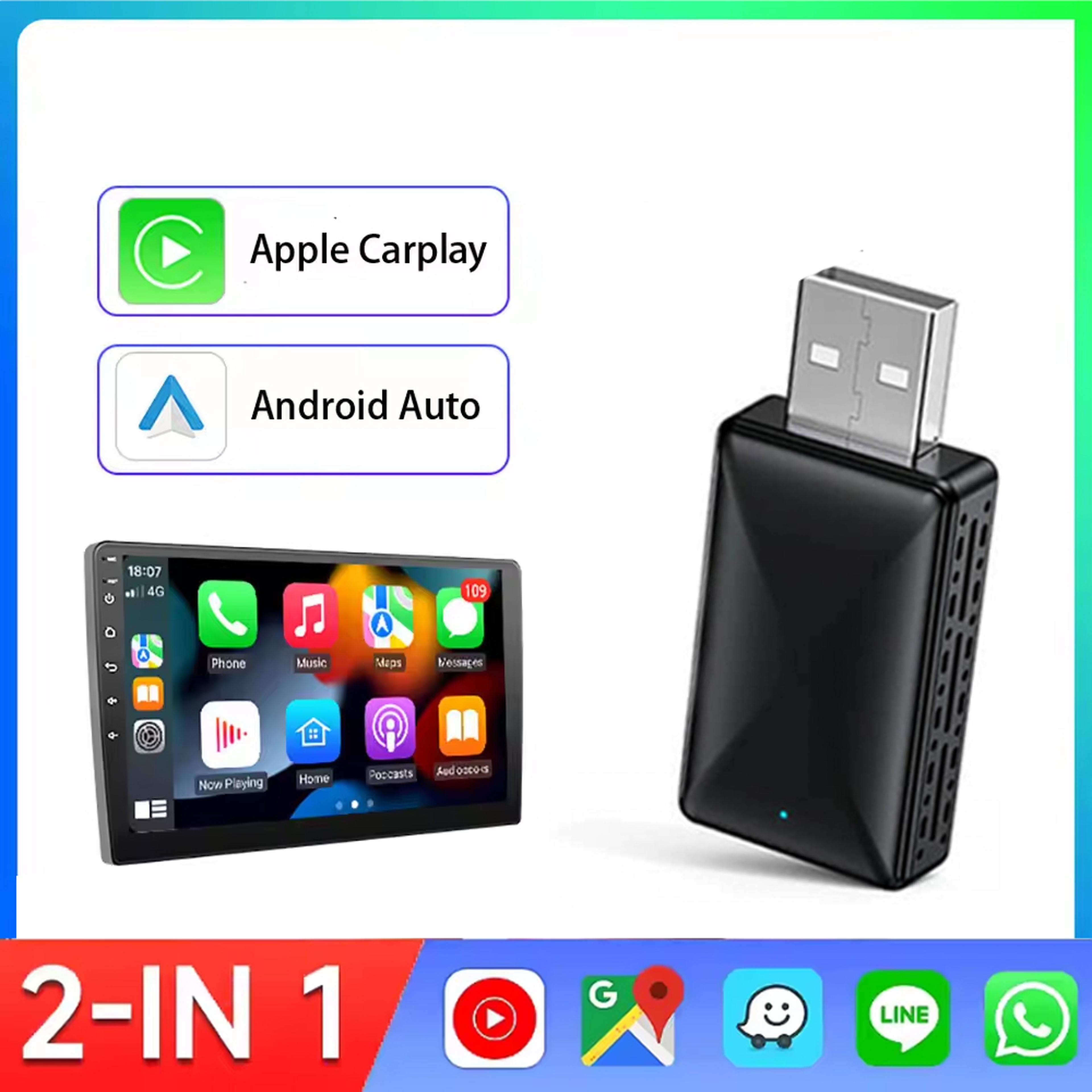 wireless carplay android auto adapter with plug and play auto connection