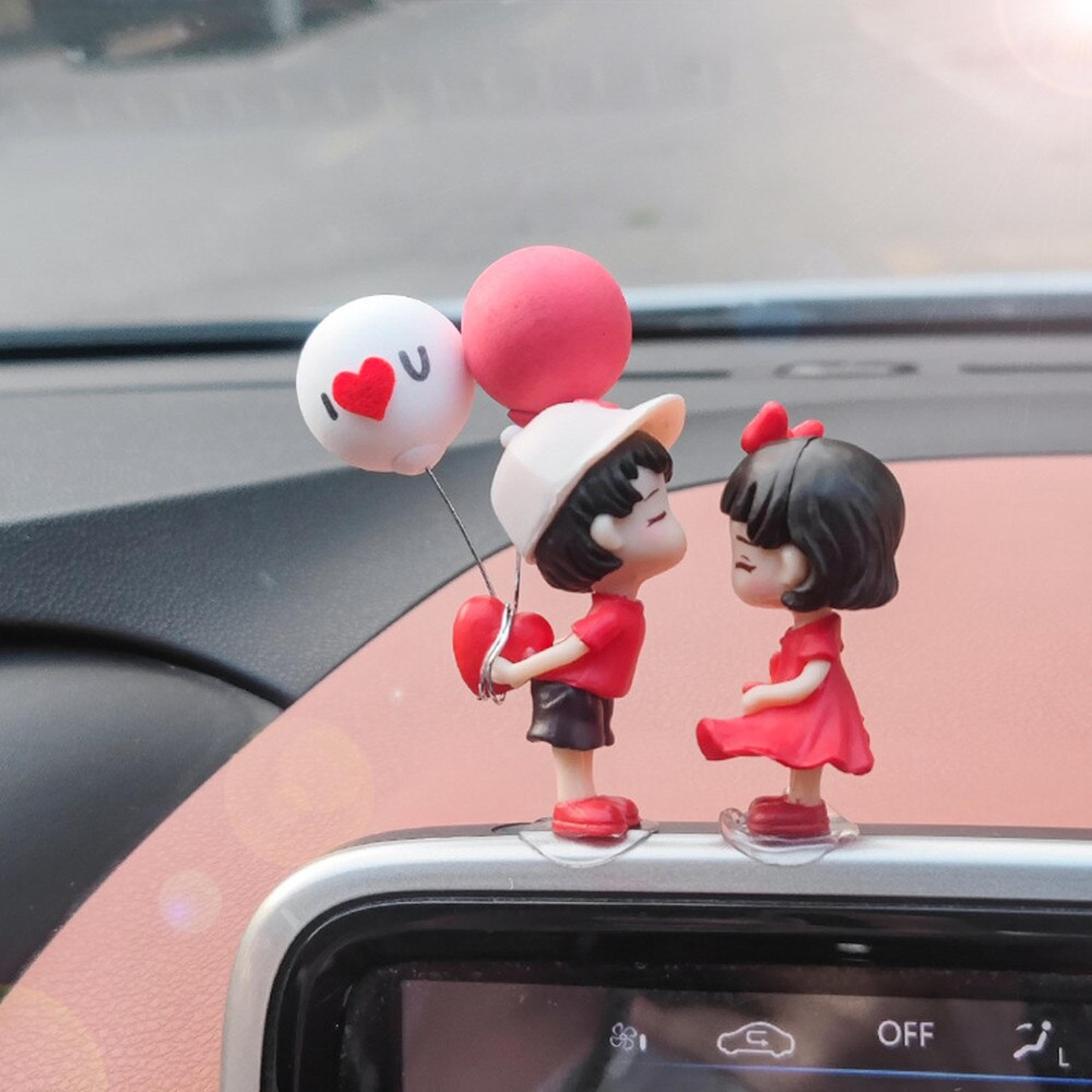 cute couple car dashboard ornament romantic cartoon kissing figurine car interior decoration
