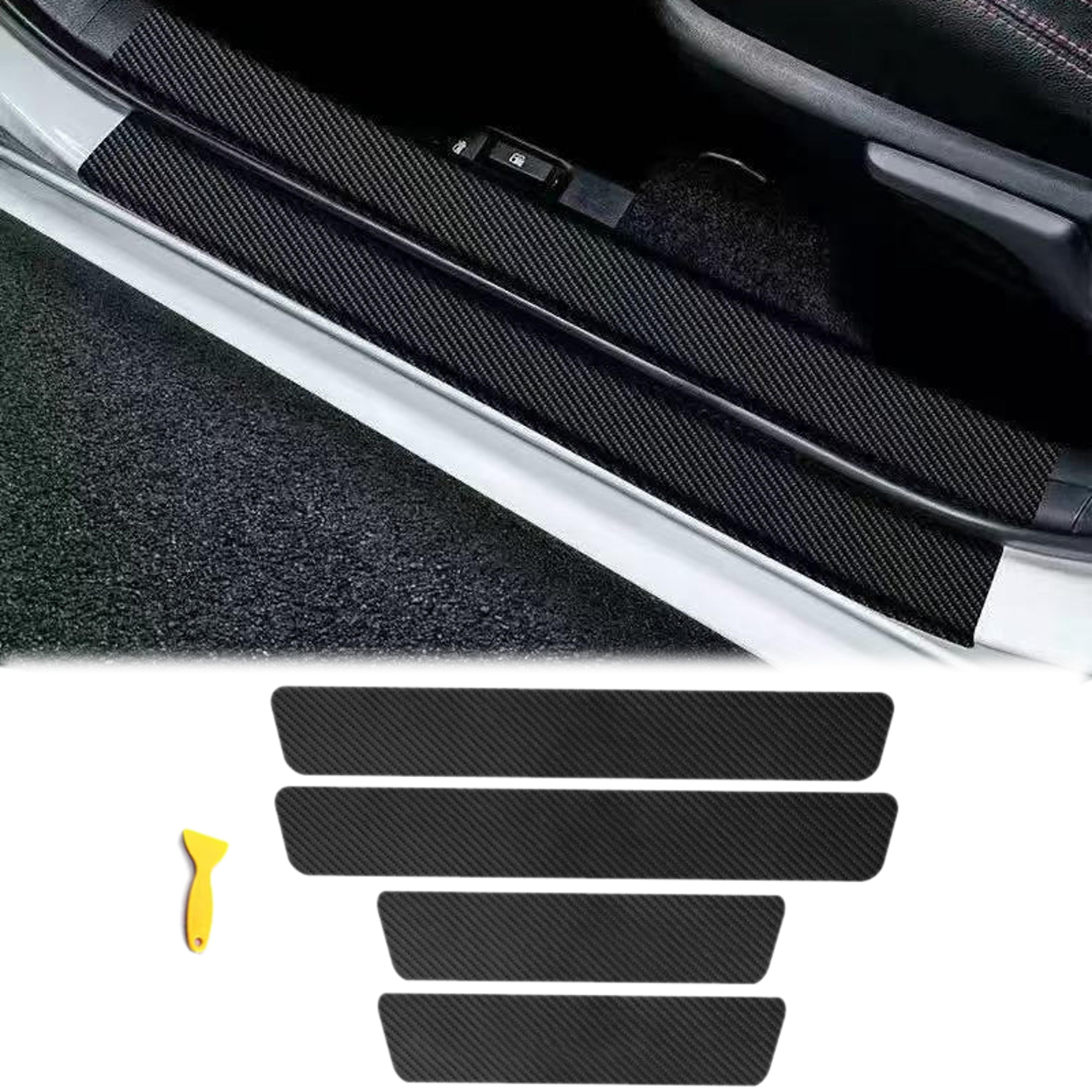 carbon fiber car door sill protector anti scratch scuff guard stickers