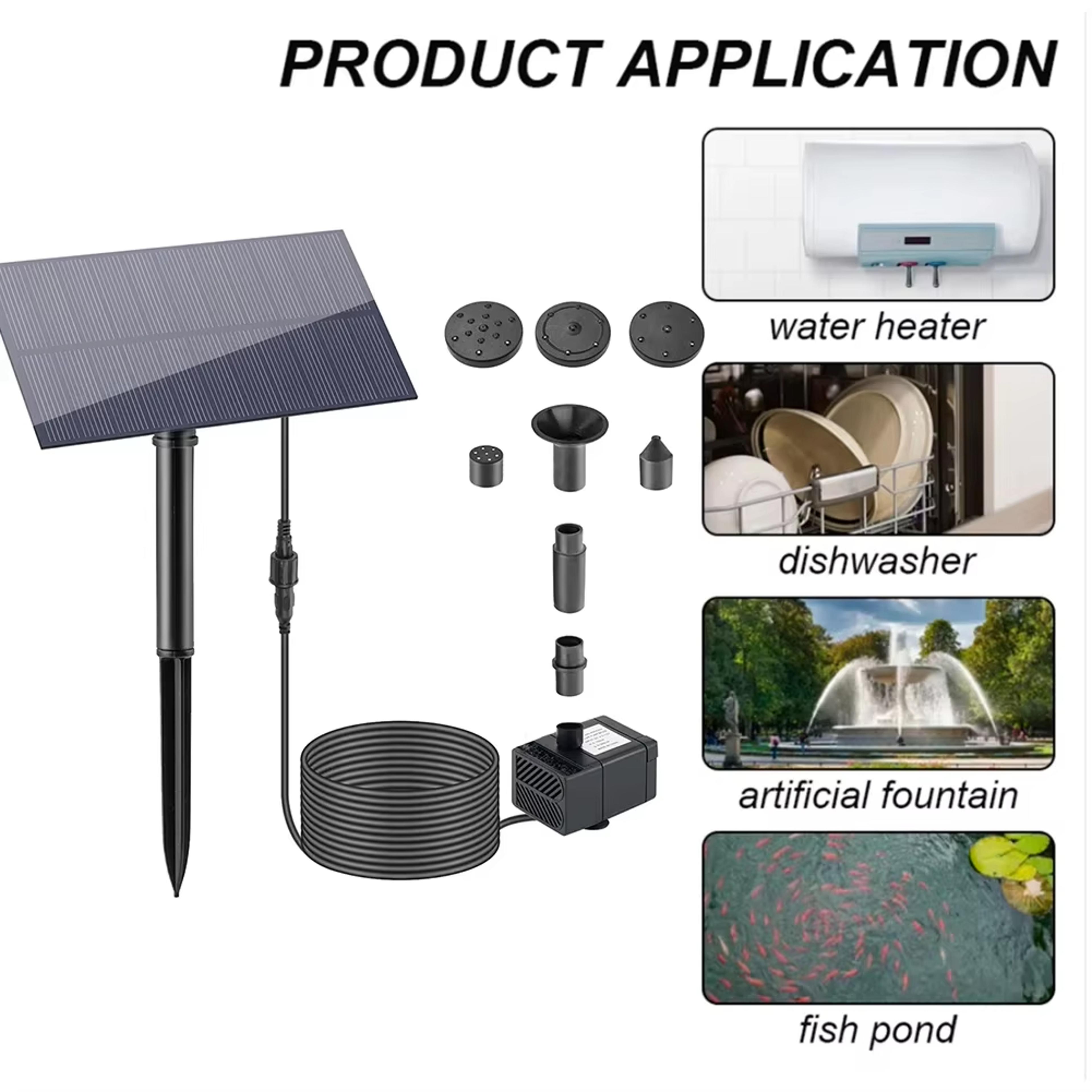 solar fountain pump kit for garden ponds bird baths and outdoor water features