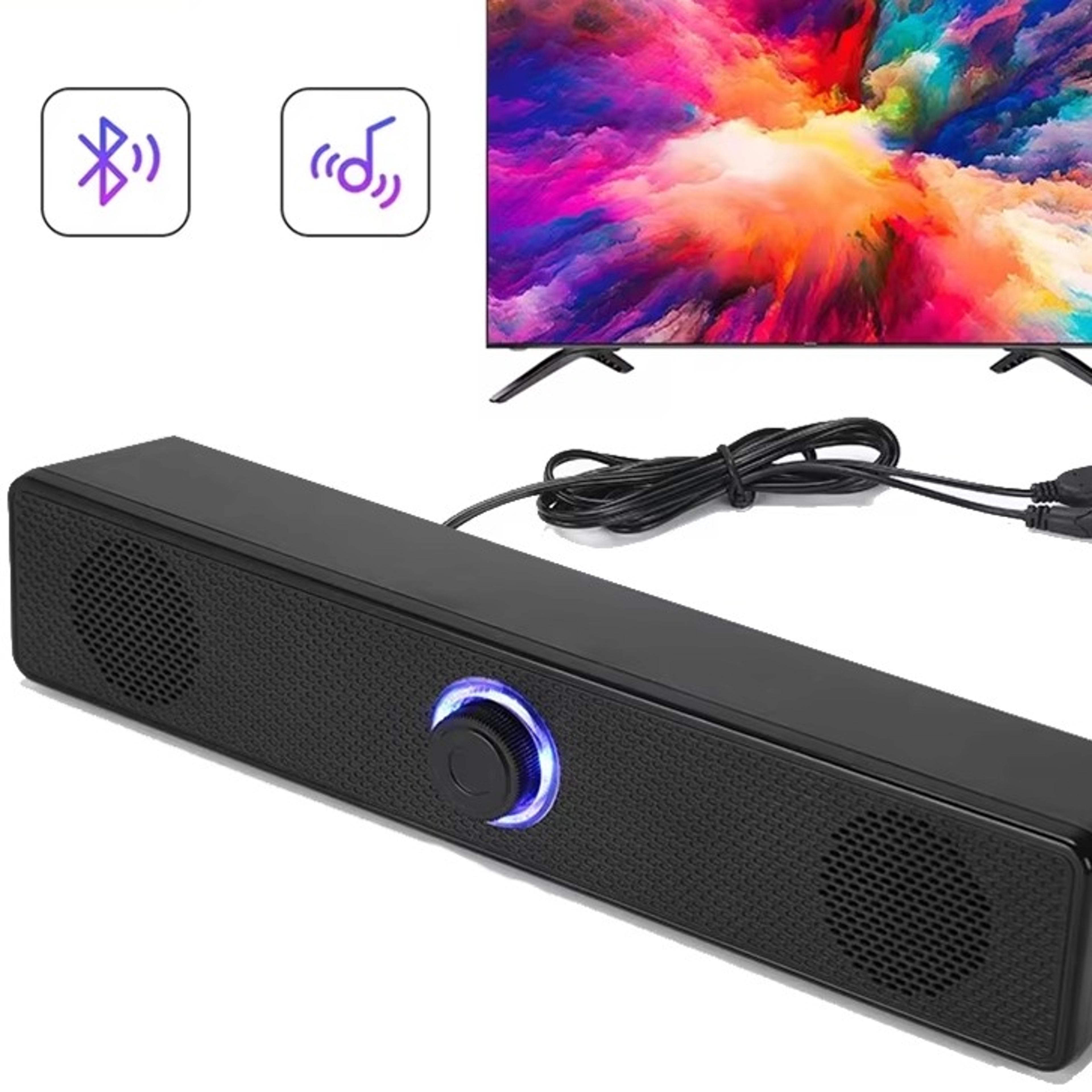 bluetooth computer soundbar with stereo bass built in mic and usb power
