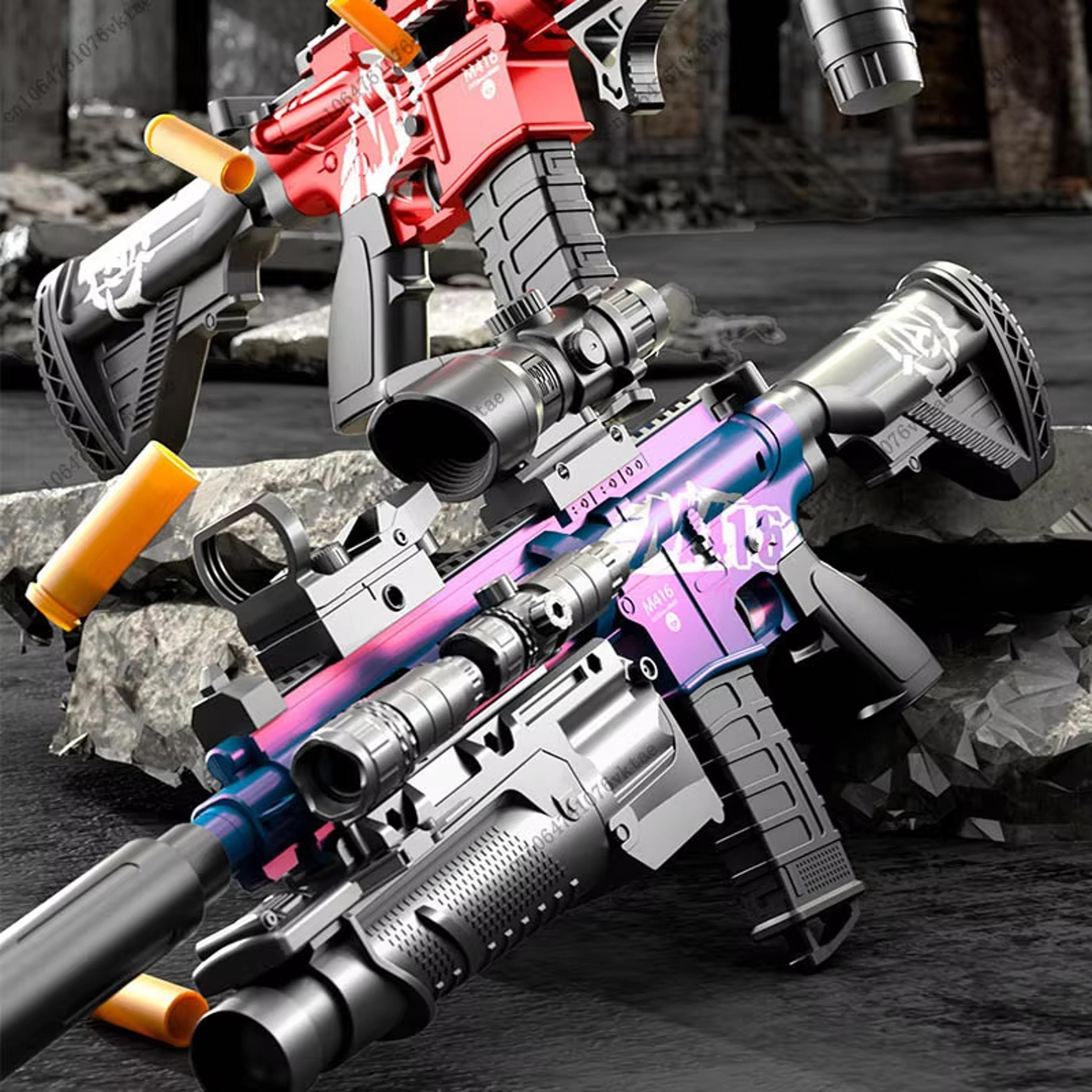 shell ejecting soft bullet toy rifle with suction cup darts and manual loading