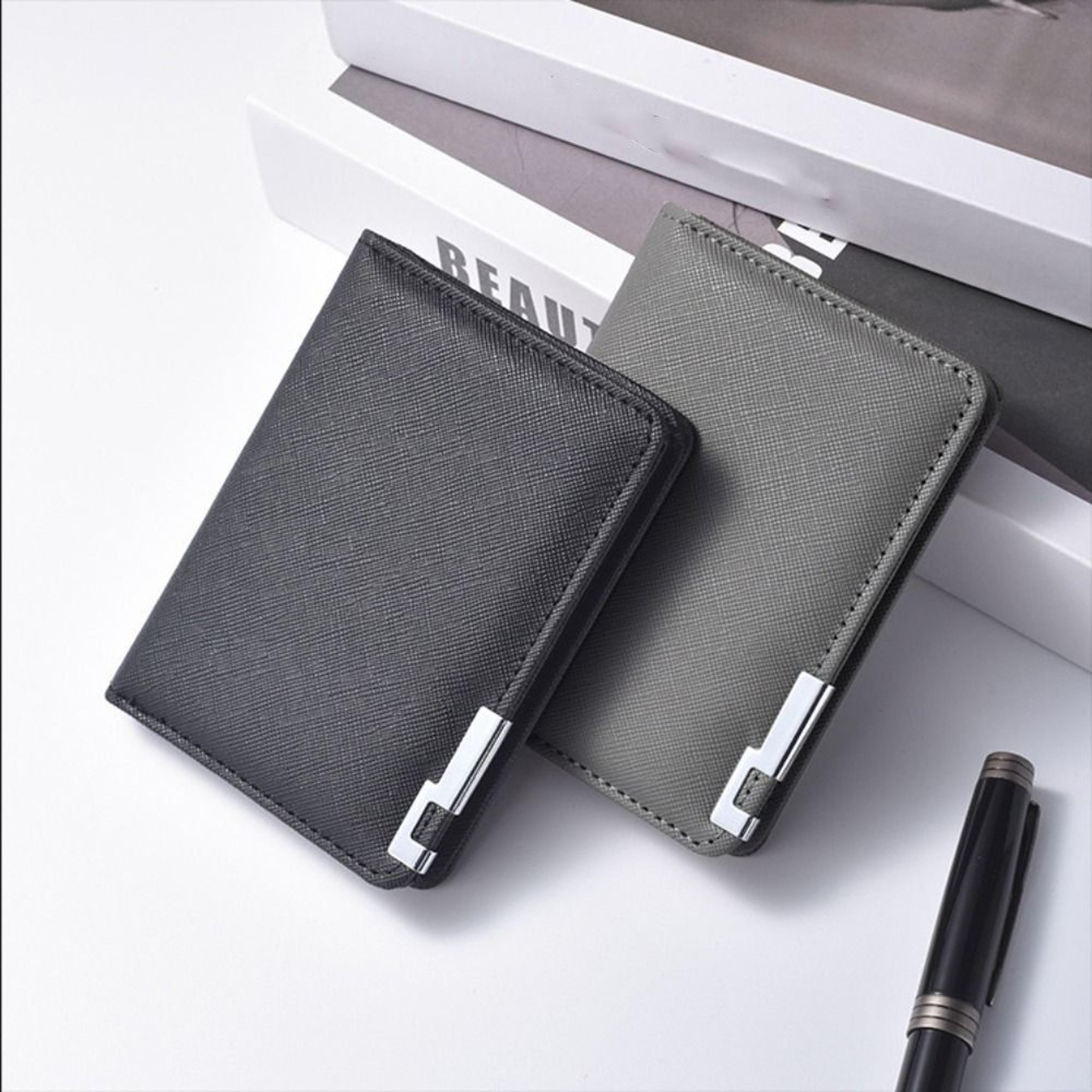 retro slim pu leather bifold wallet with multiple pockets and coin storage