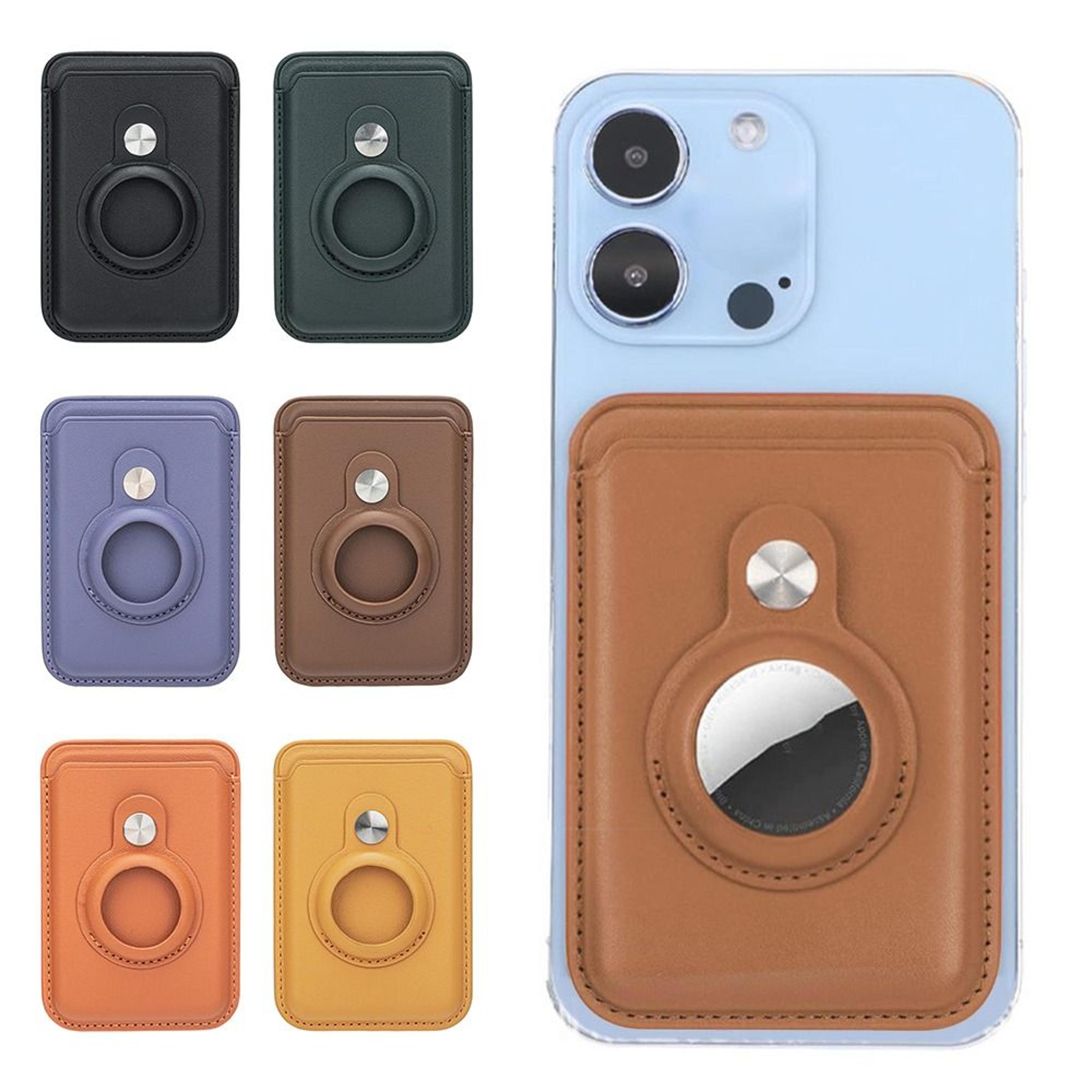 rfid blocking magnetic phone wallet stand with airtag holder