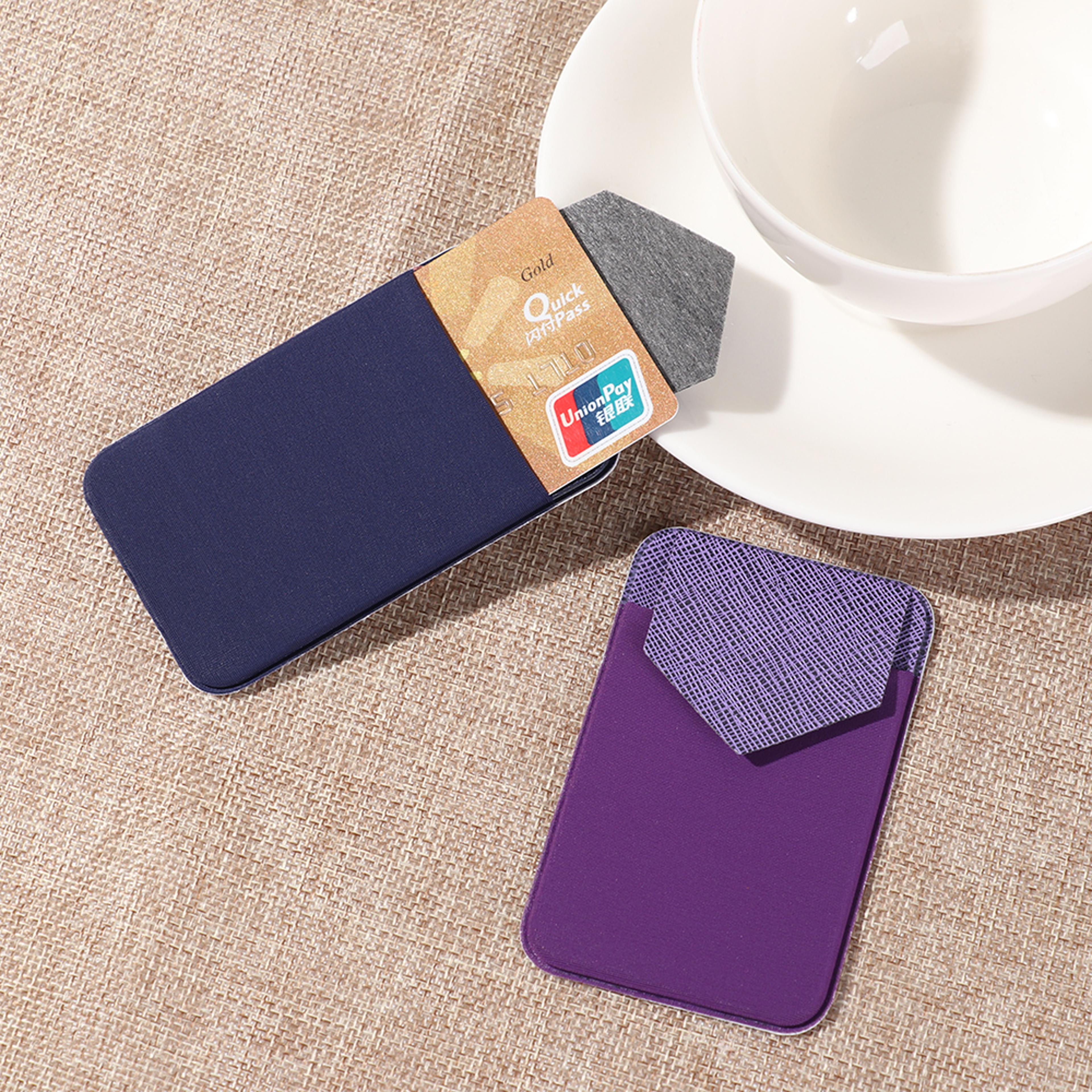 slim elastic stick on phone wallet adhesive phone card holder