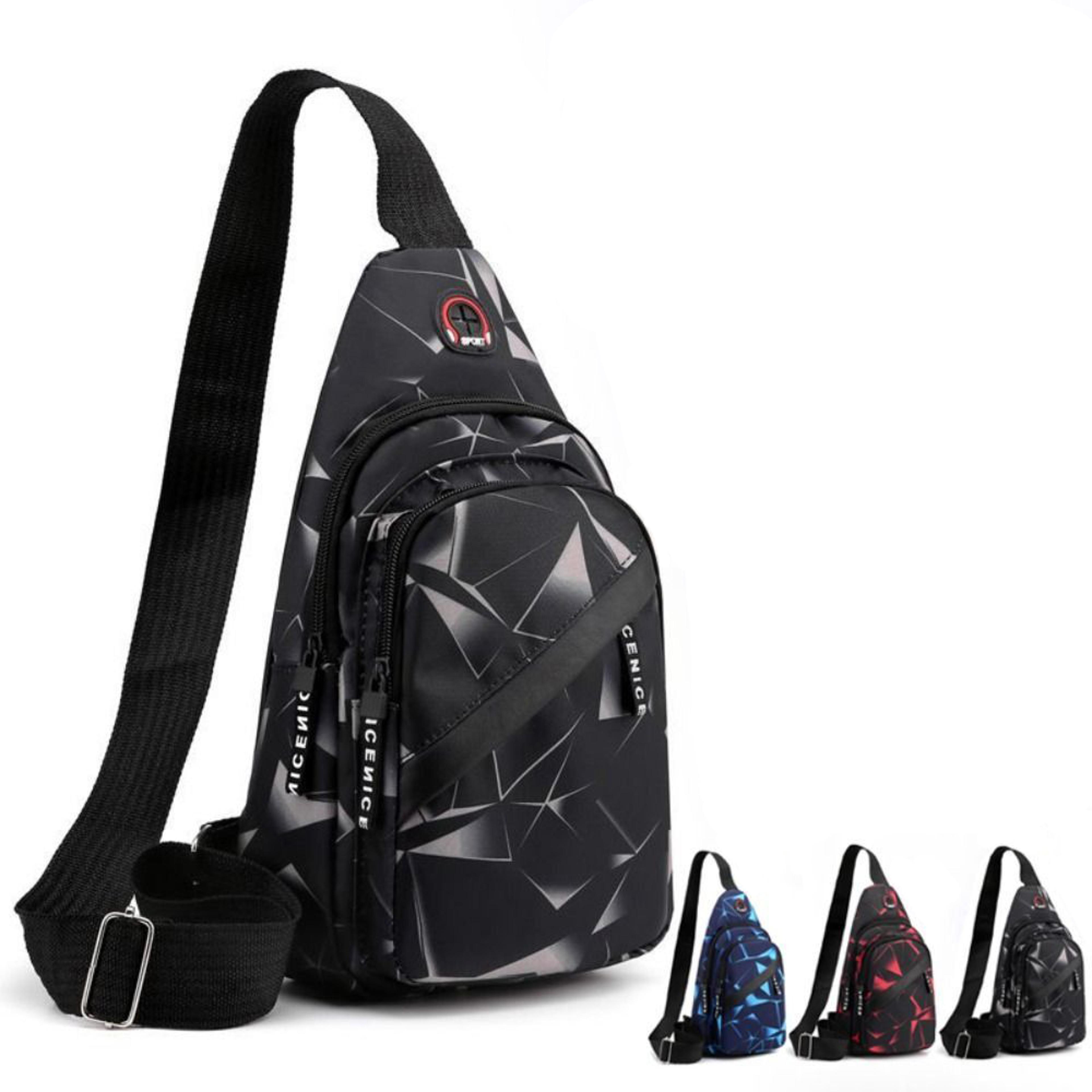 men oxford cloth large capacity sling bag crossbody chest bag for travel