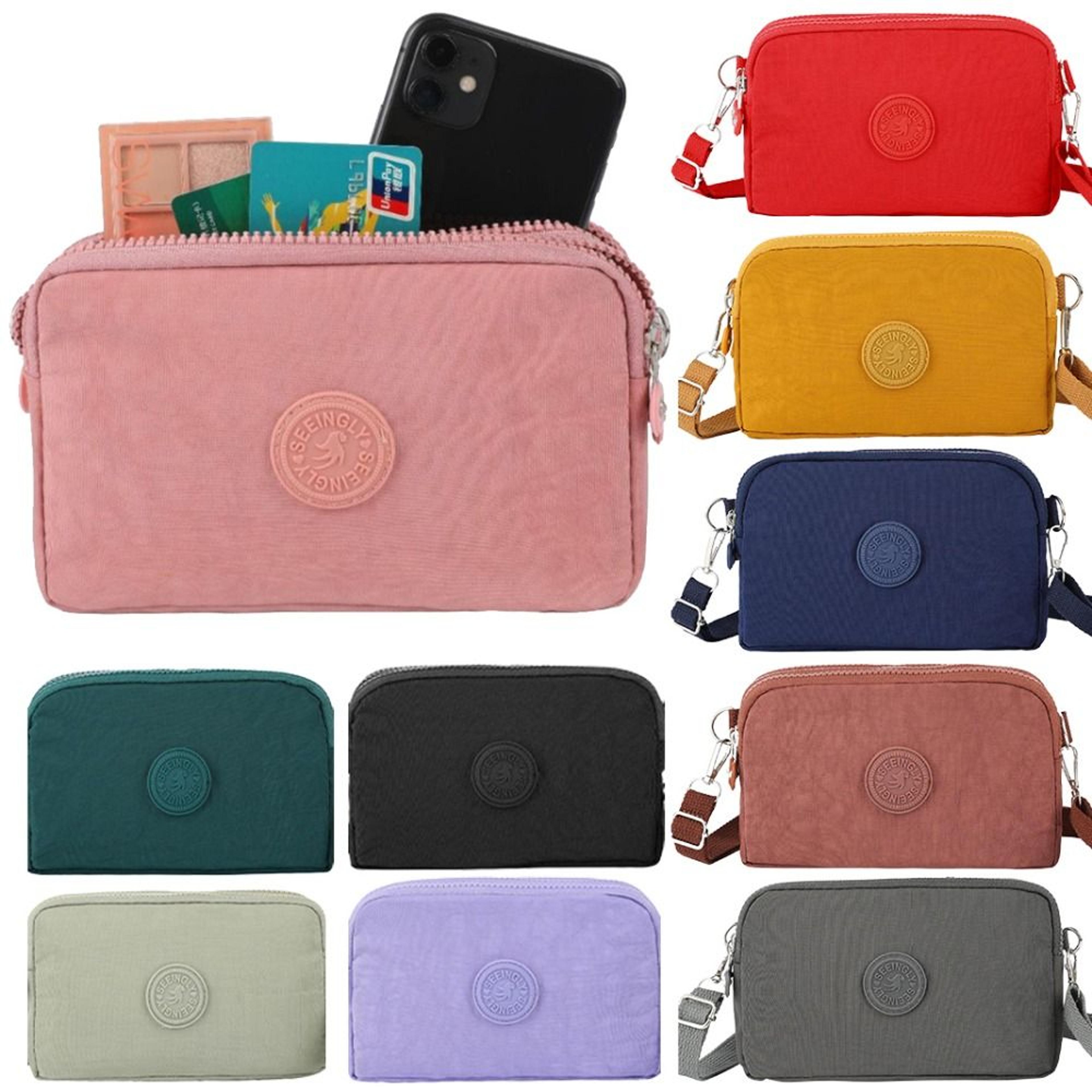 lightweight nylon phone crossbody bag with card holder and adjustable strap