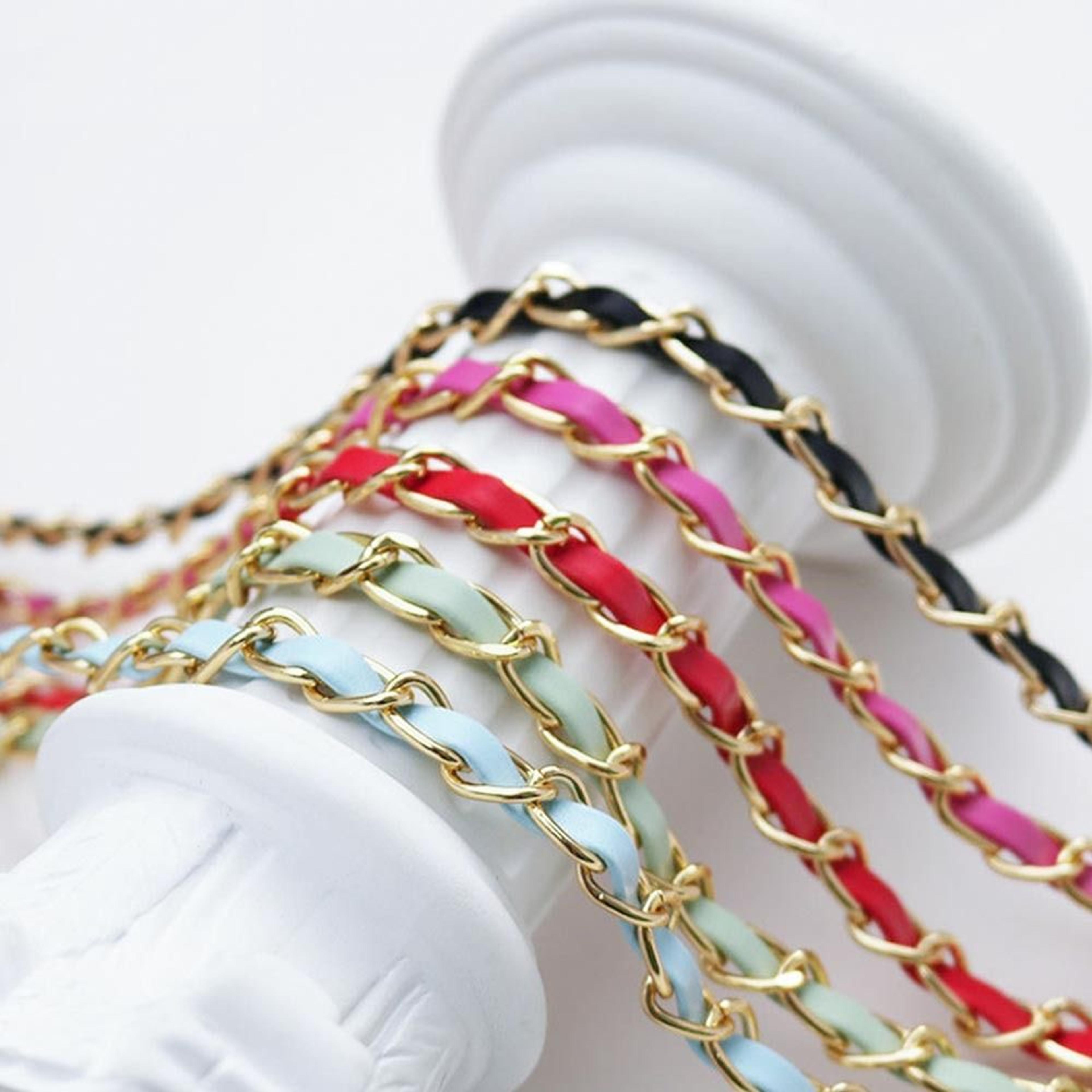 pu leather replacement handbag strap metal chain shoulder bag accessory