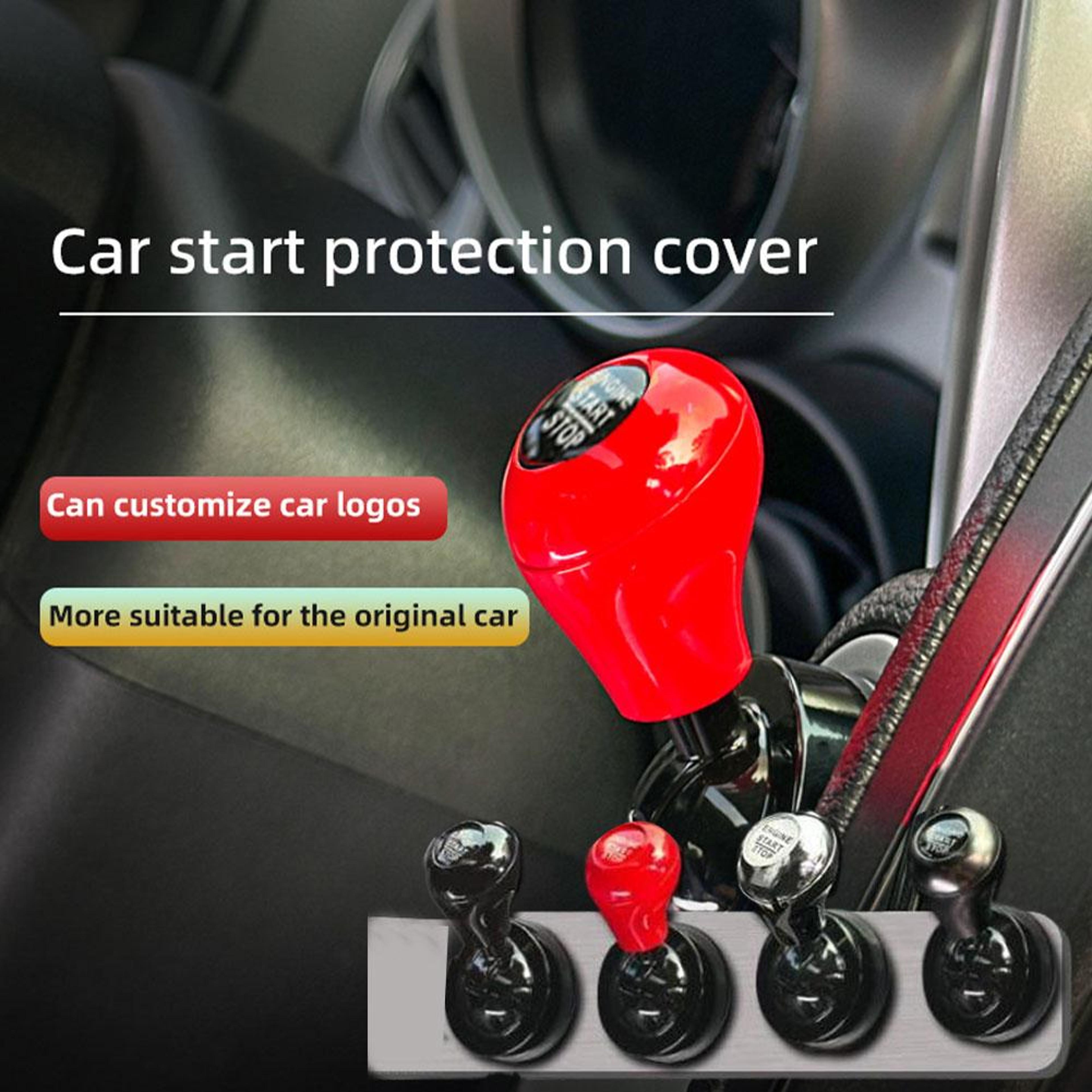 one touch car push start button rocker lever engine start stop interior accessory