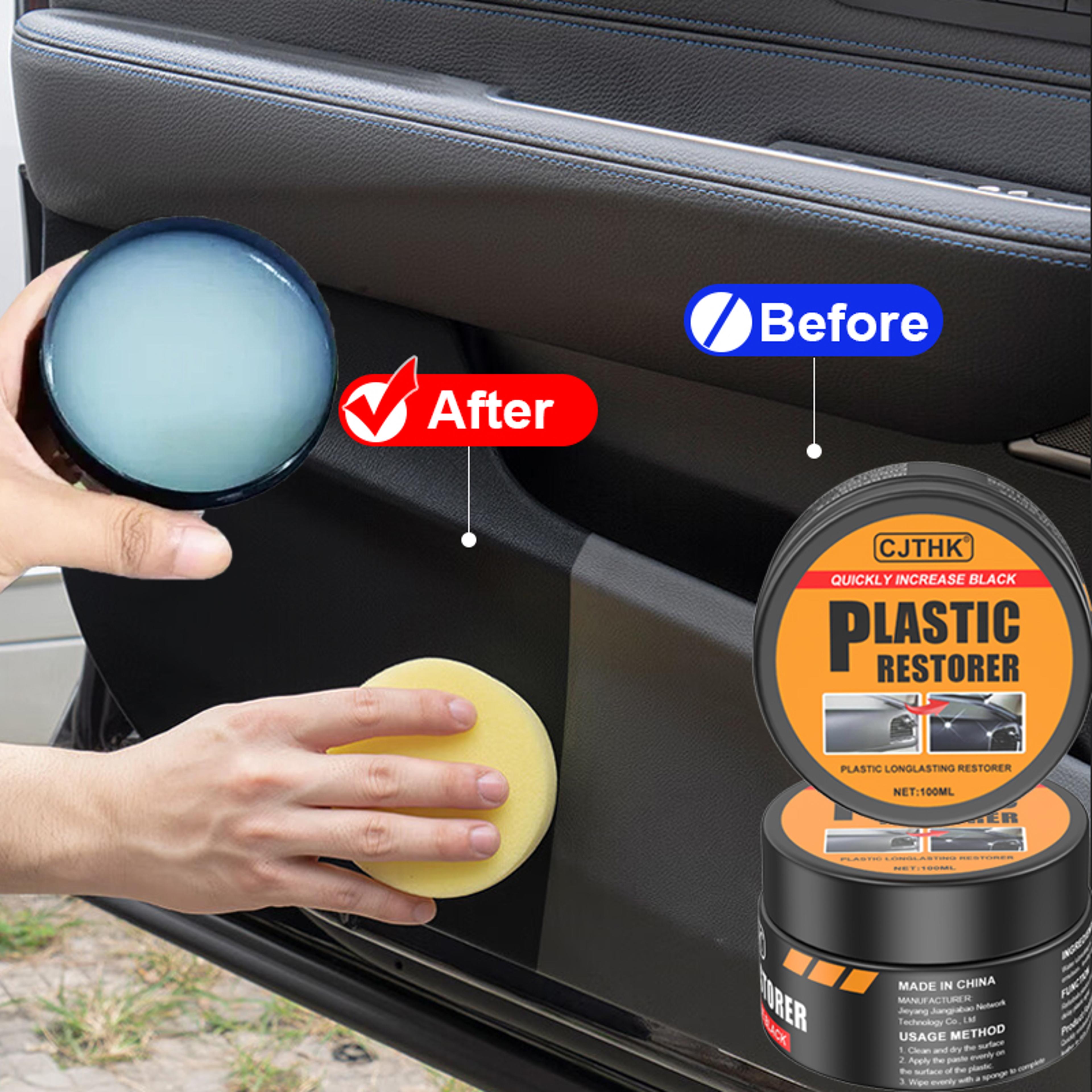 car plastic restorer back to black trim renewal wax interior panel polish