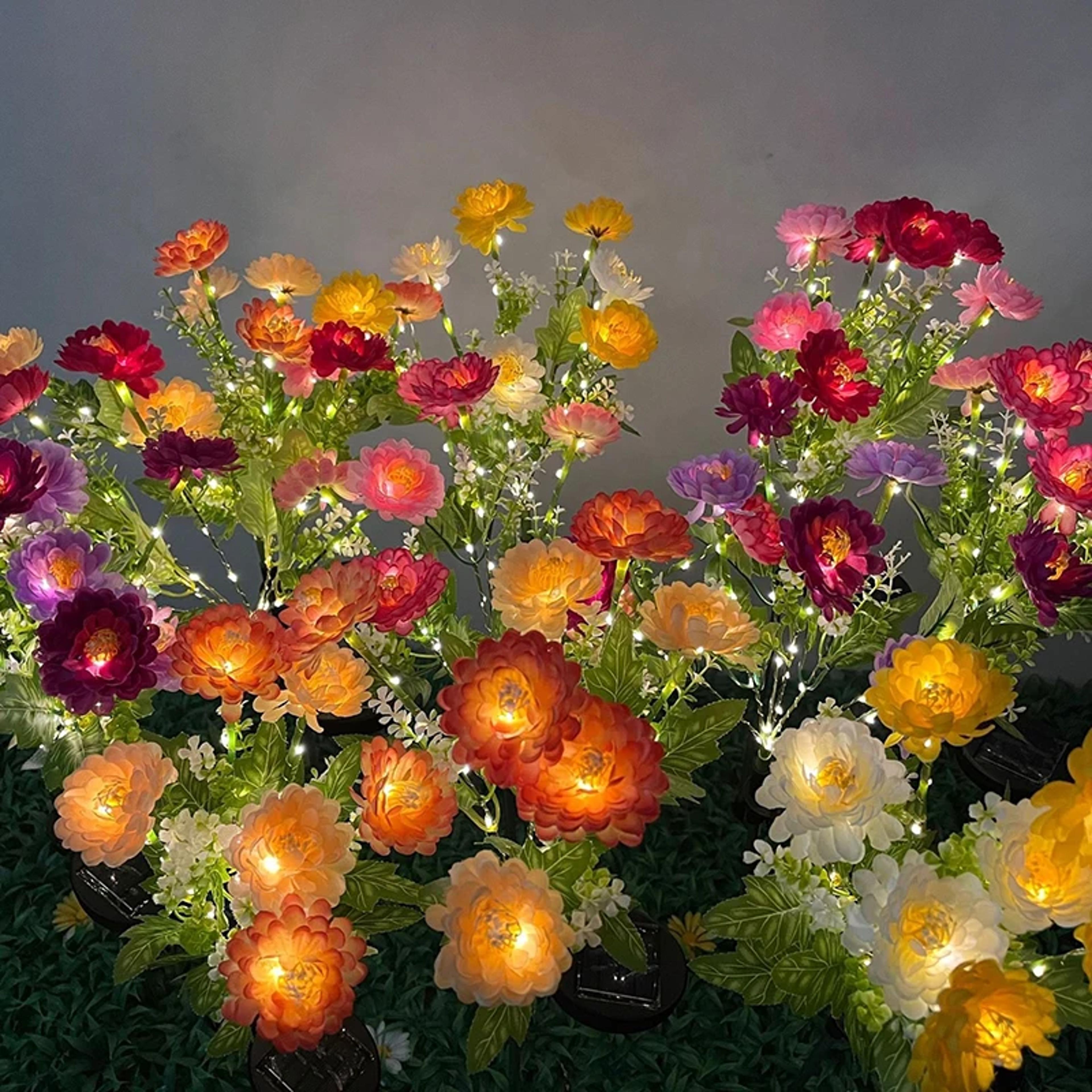 solar snow lotus flower garden light for yard patio and lawn