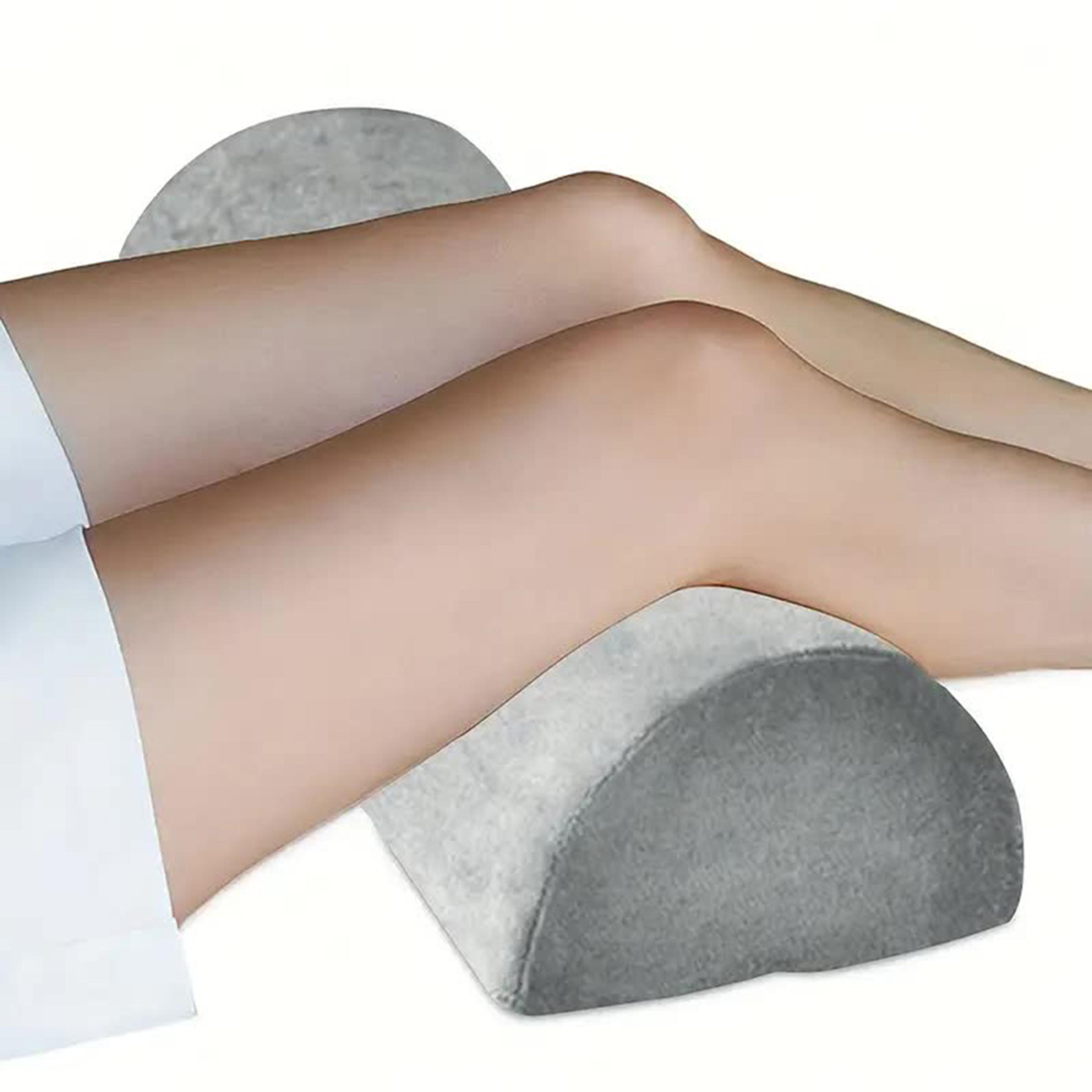 half moon memory foam bolster pillow for knee leg and lumbar support