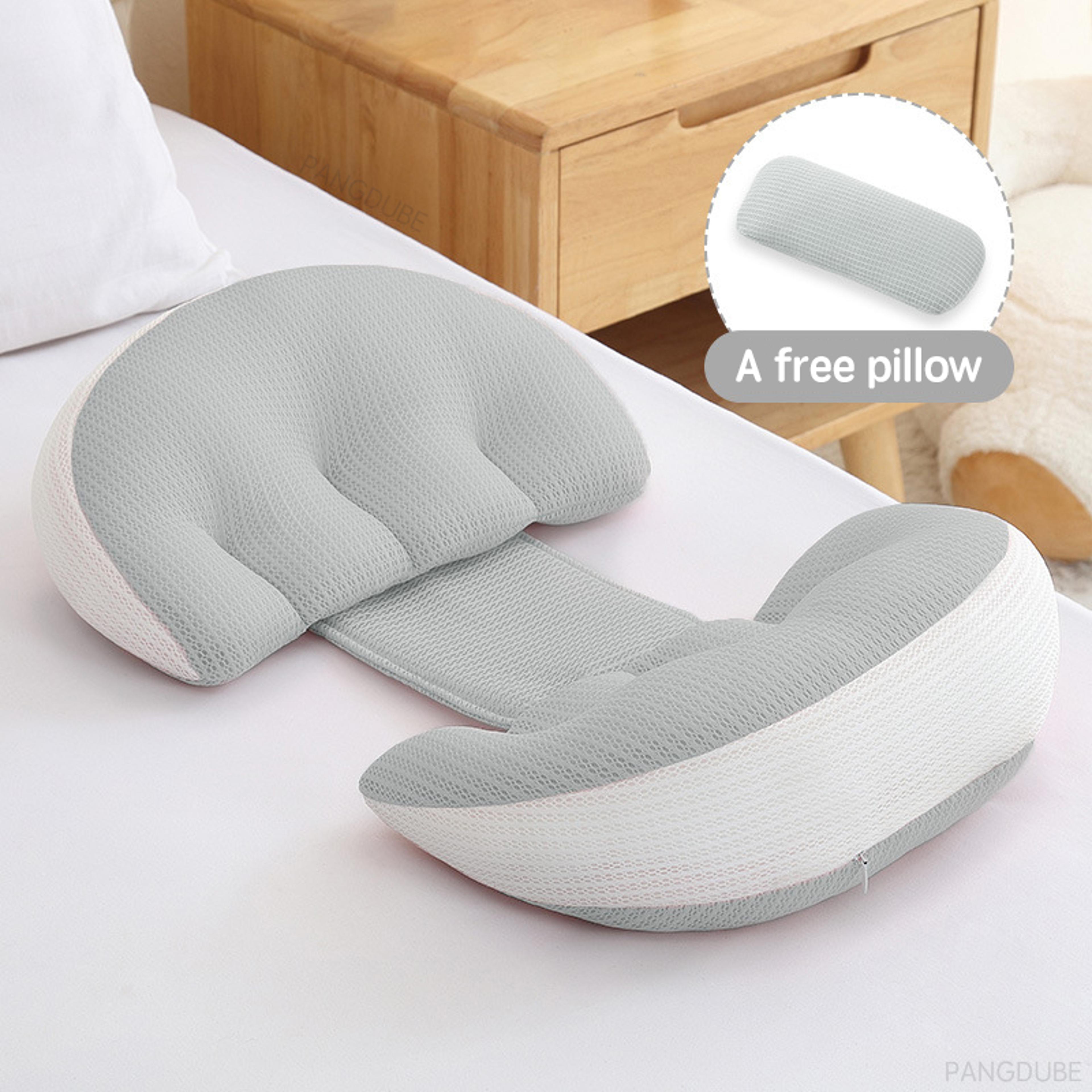 pregnancy body pillow with auxiliary waist support for side sleeping comfort