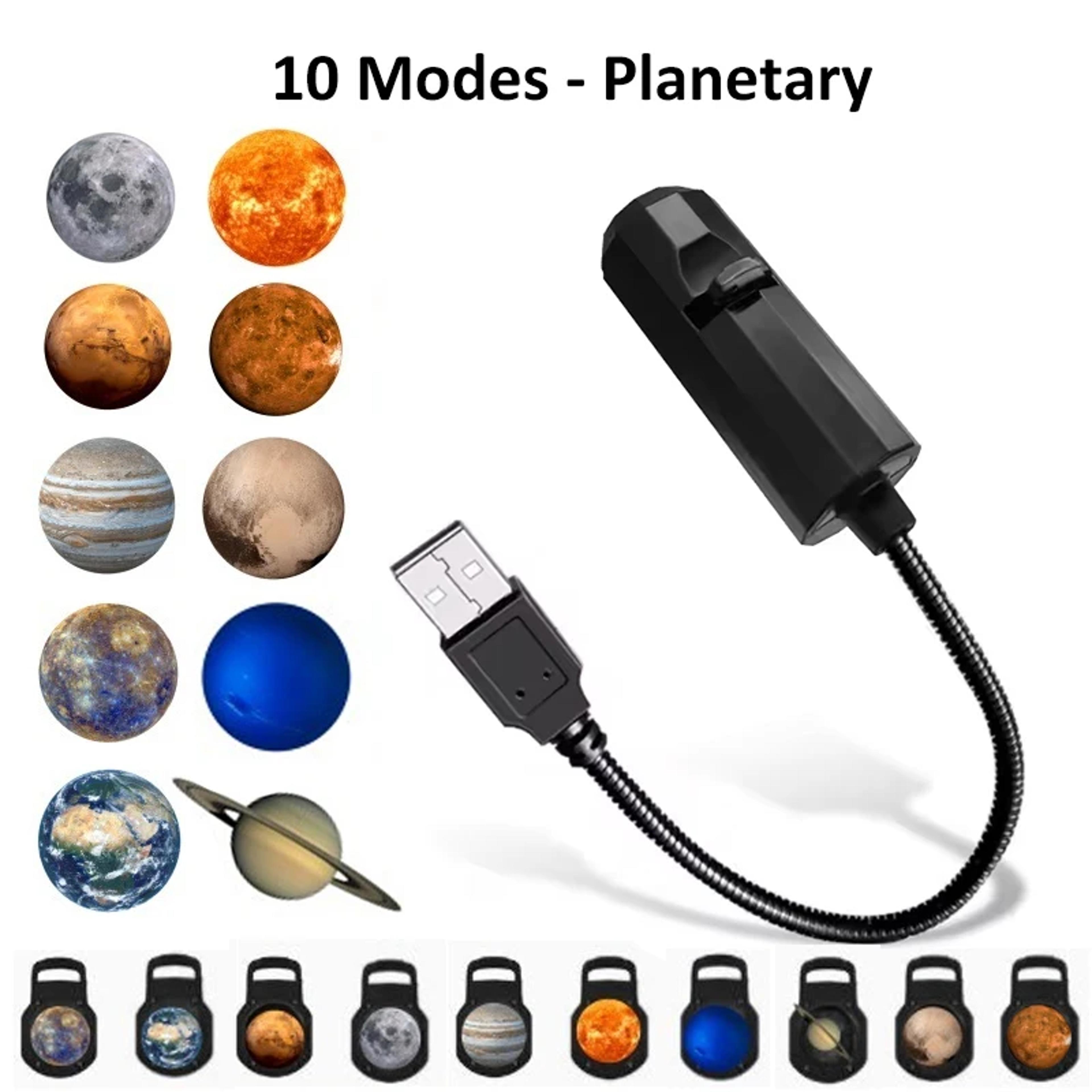 usb galaxy projector lamp with moon earth and star patterns for bedroom night lighting
