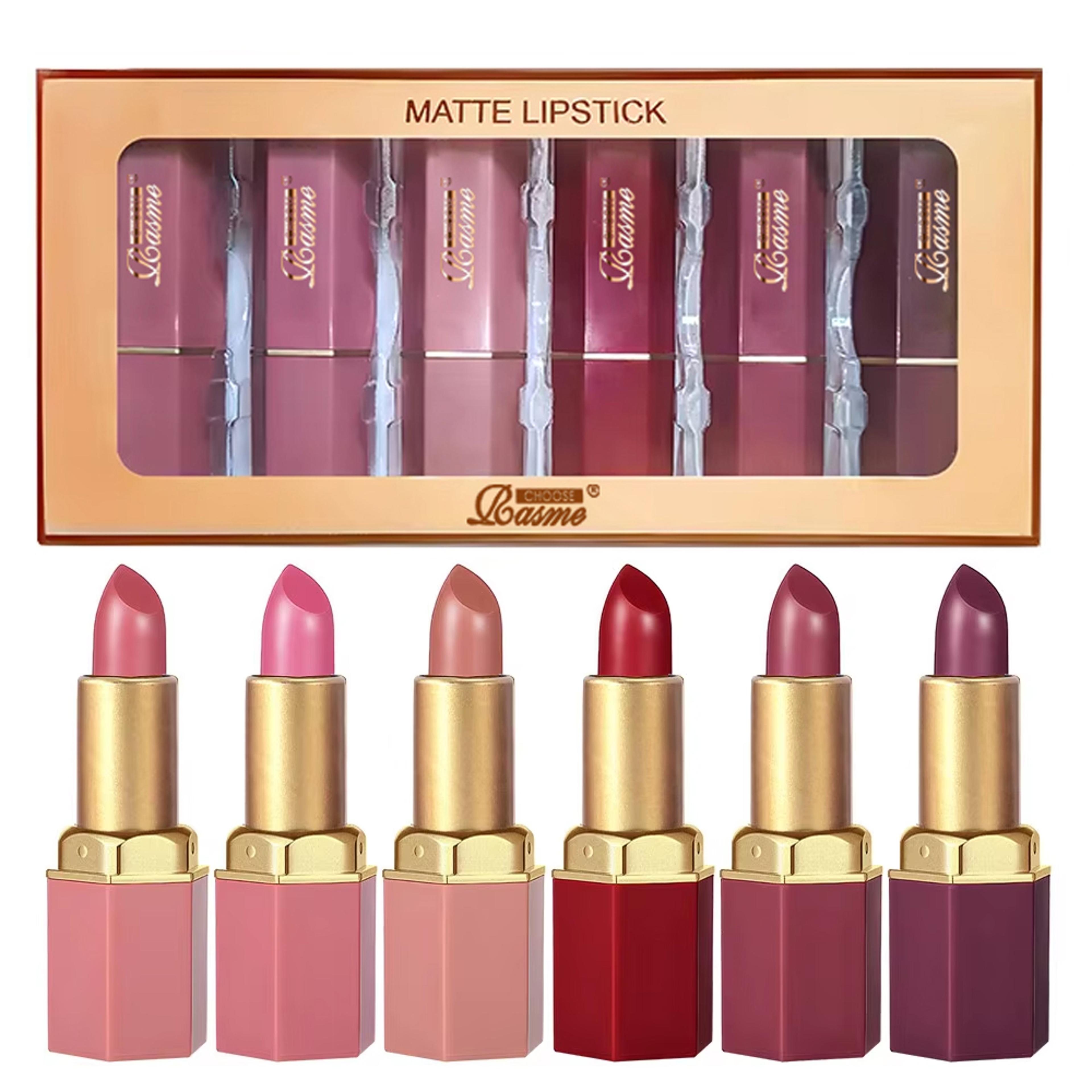 gold bar velvet lipstick set matte pearlescent glitter lip colors