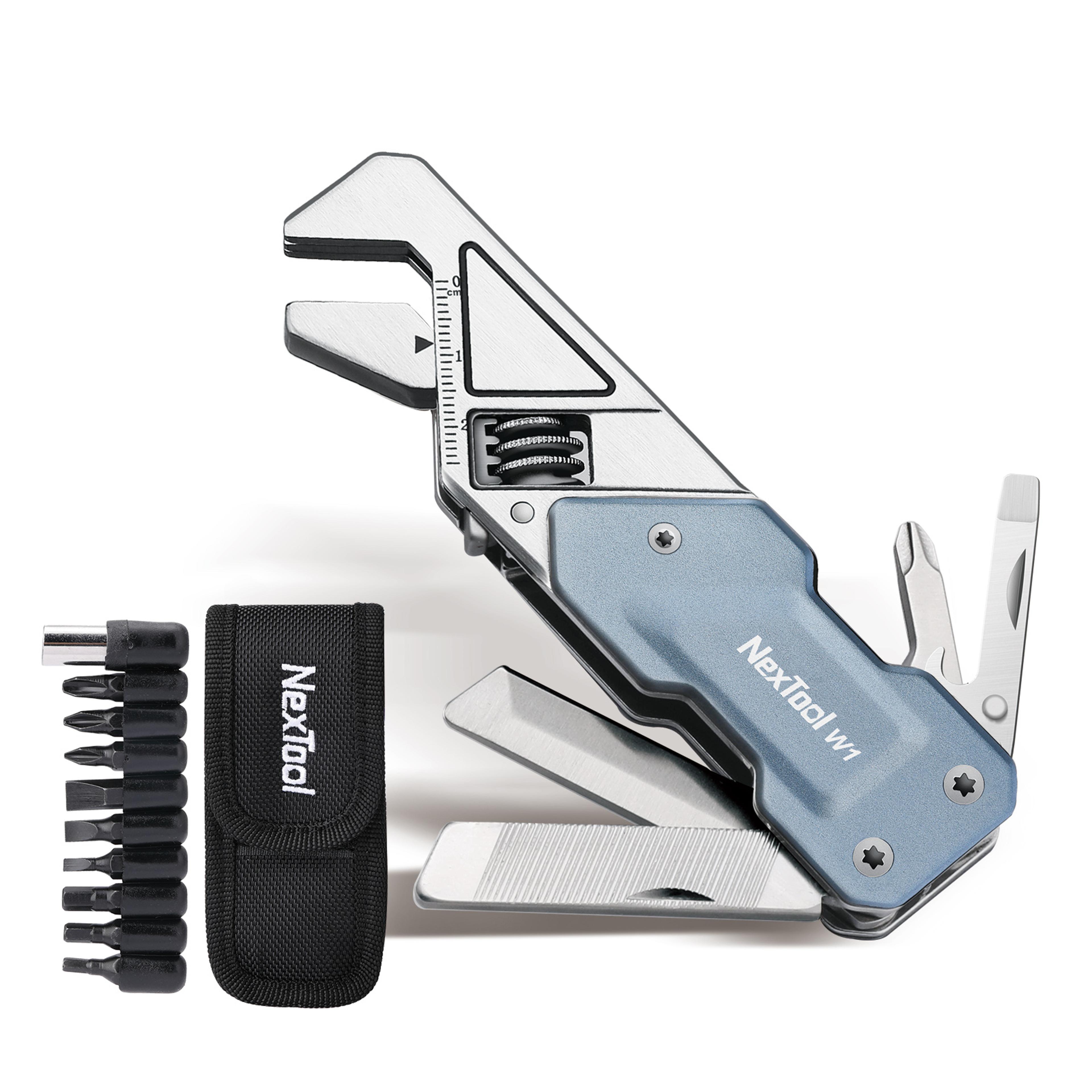 edc adjustable wrench multitool with screwdriver bit set and folding tools