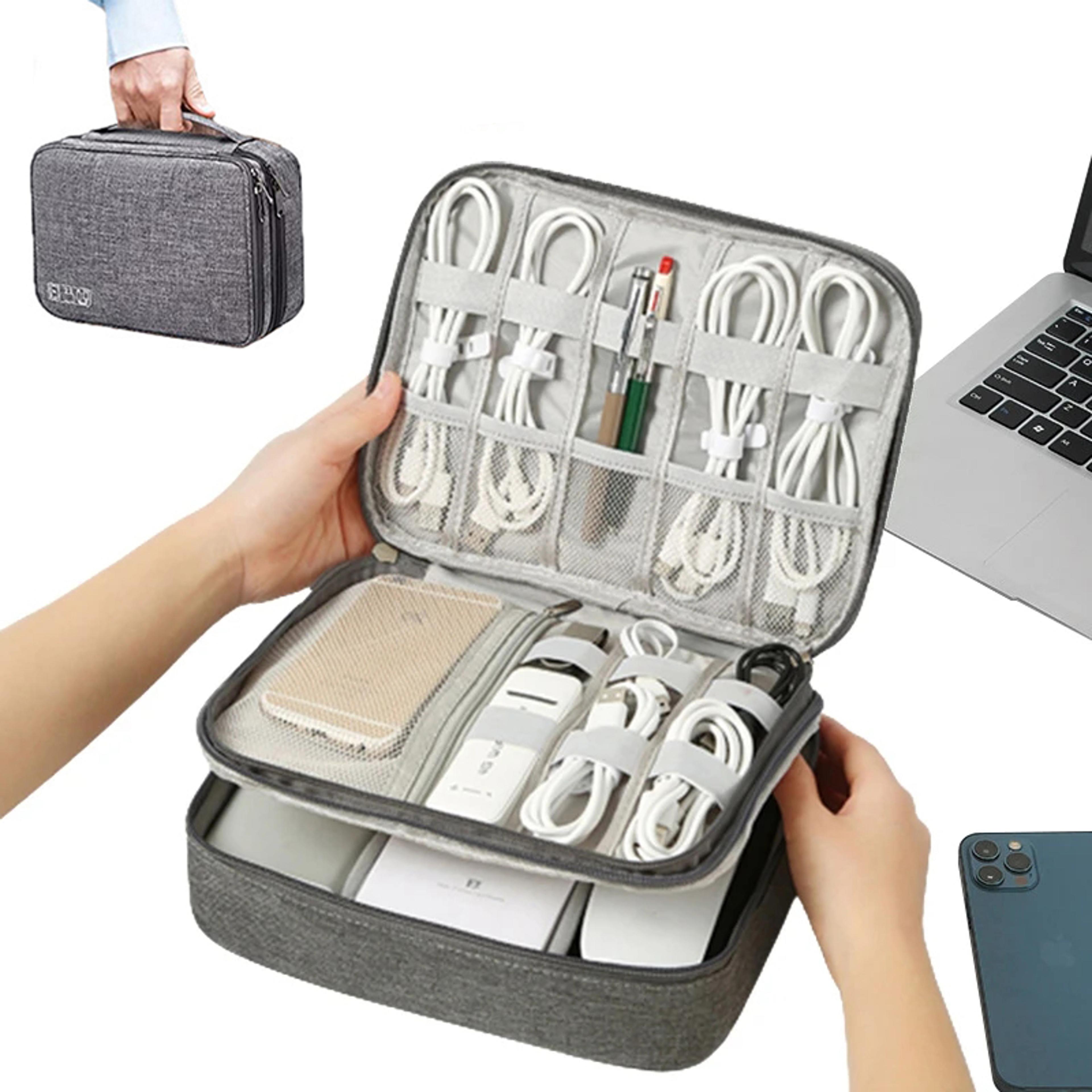waterproof travel cable organizer electronic organizer bag for chargers and tech accessories