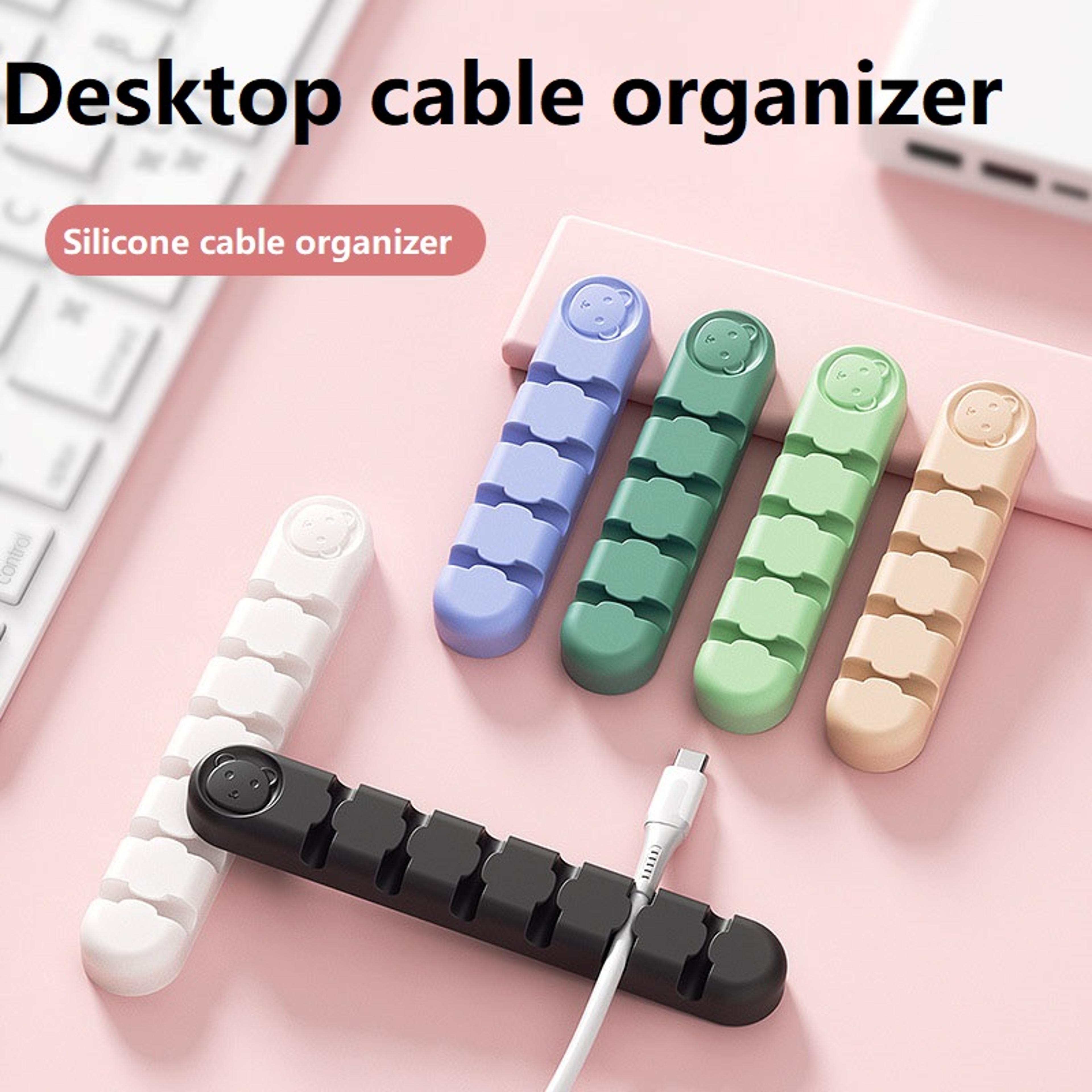 cute desk cable holder cord organizer for charging wires and tidy workspaces