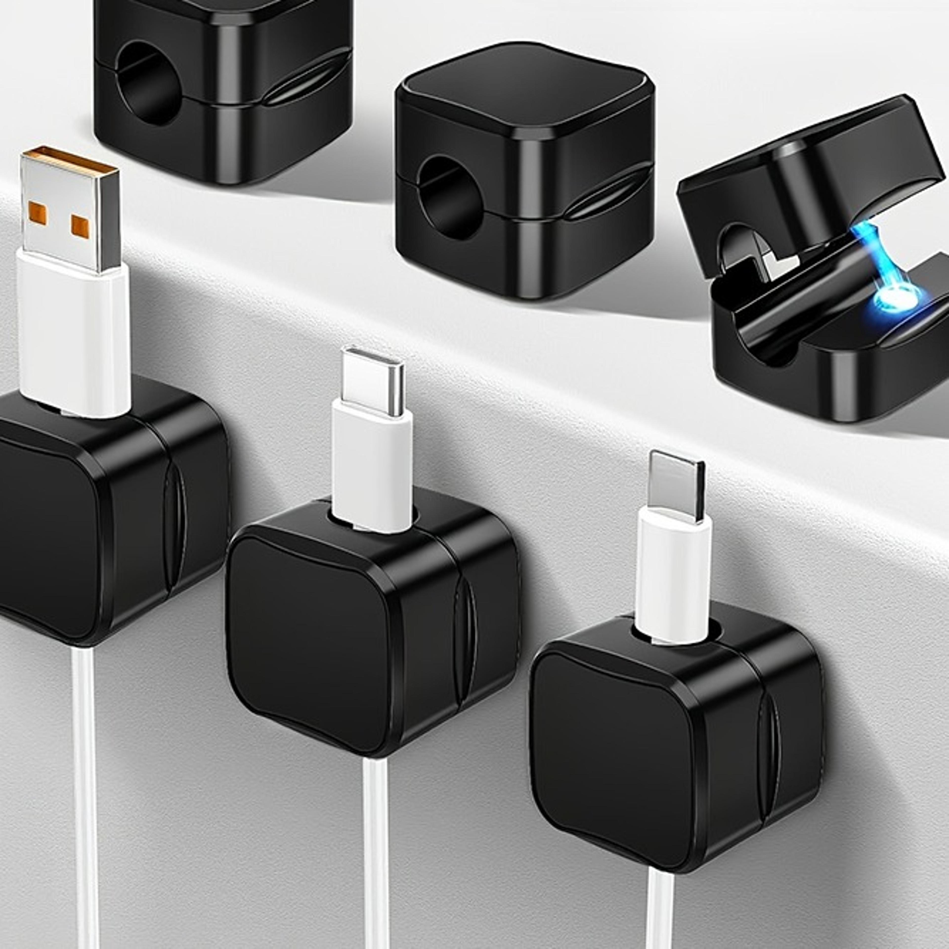 magnetic cable clips non slip cord organizer for desk home and car