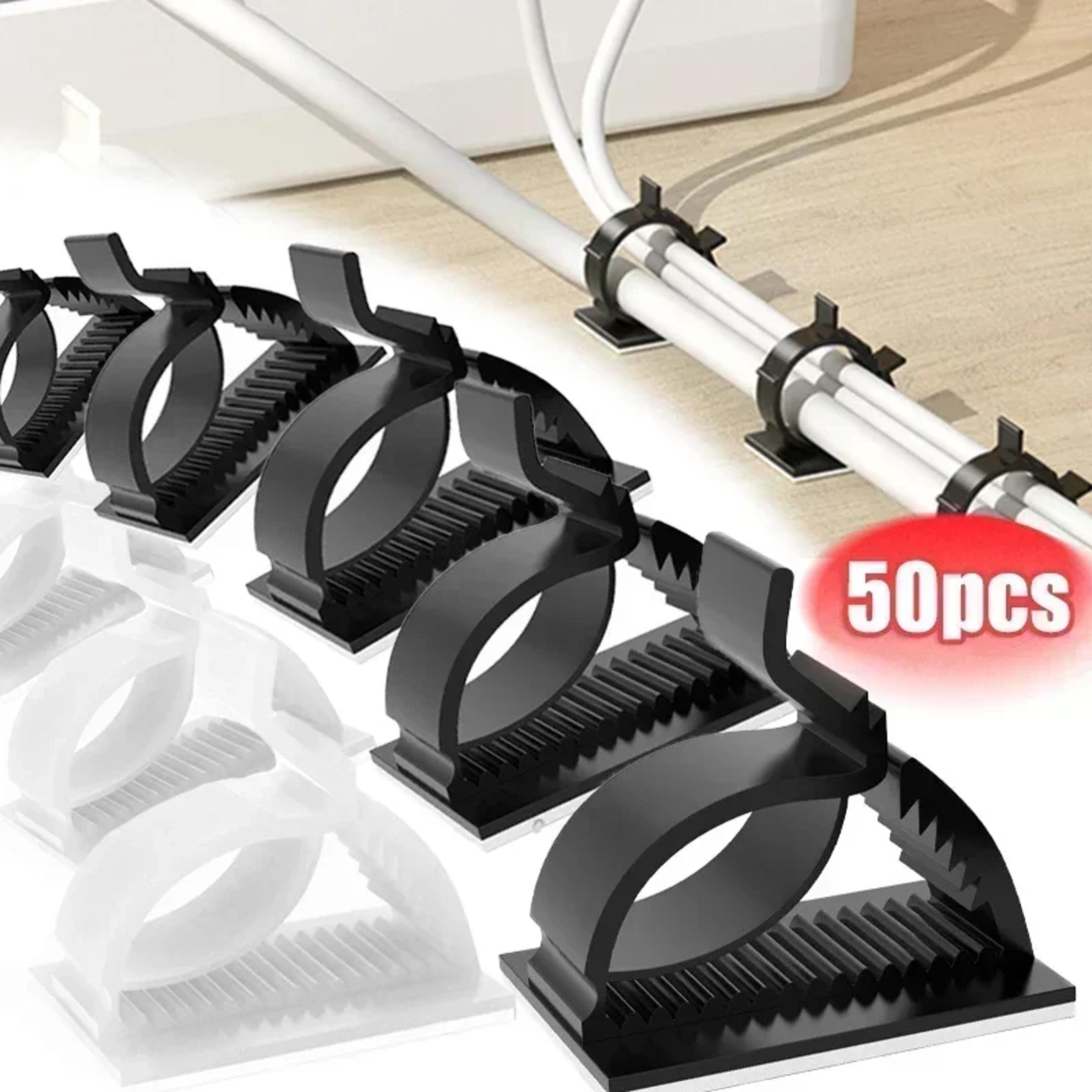 adjustable self adhesive cable clips for easy desk cable management and cord organization