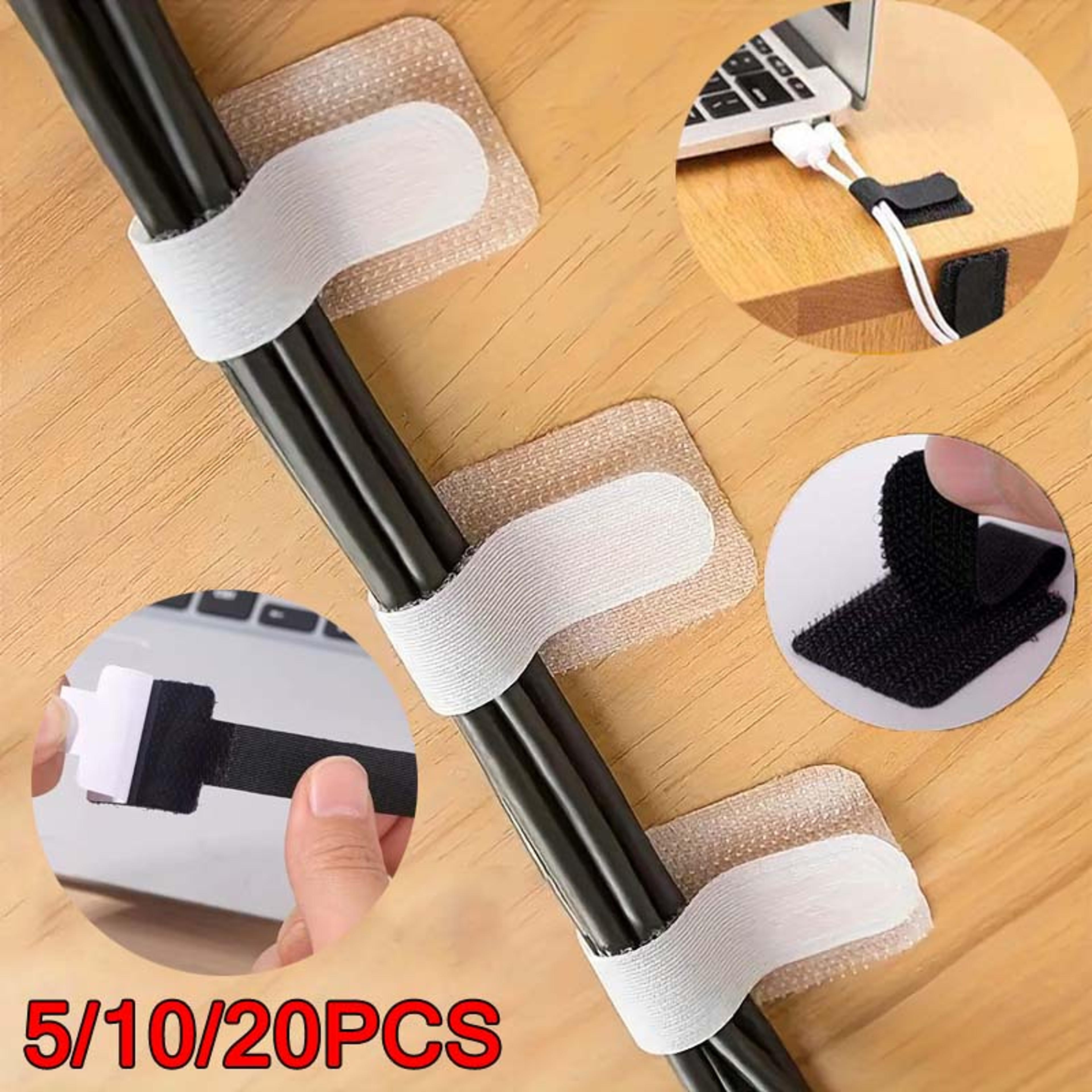 reusable self adhesive cable ties adjustable cord organizer straps for desk and home