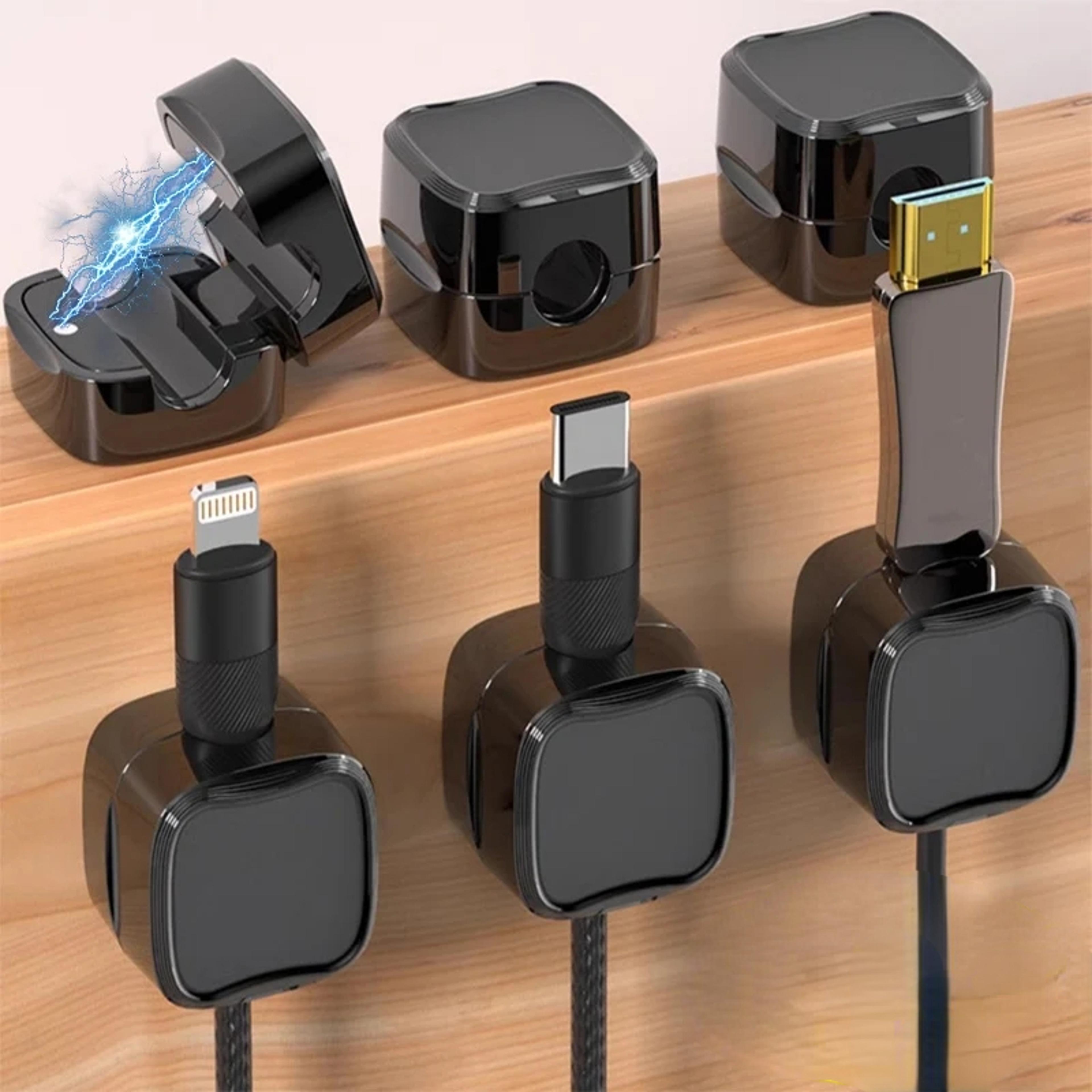 magnetic cable organizer clips for desk with adhesive cord holder