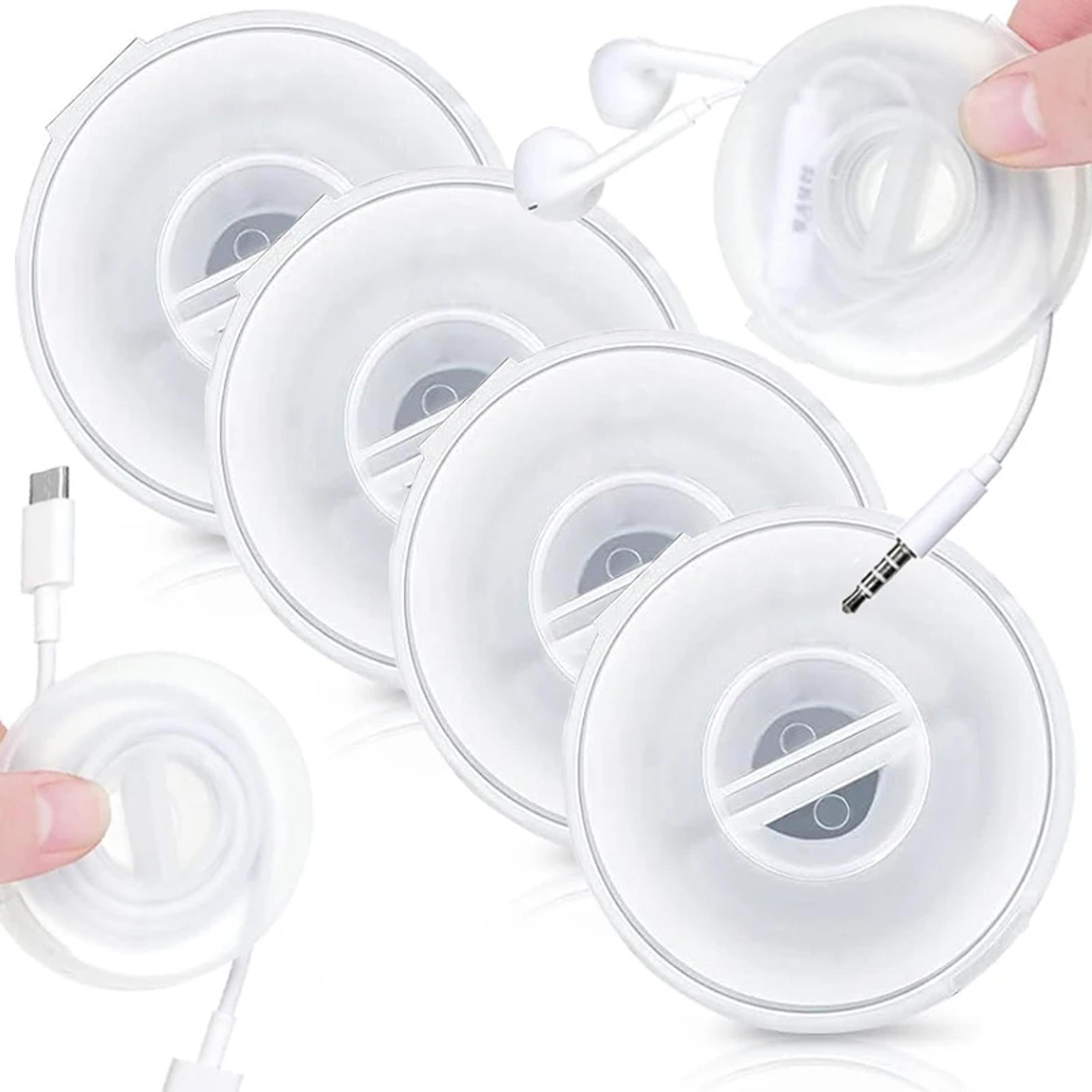 portable transparent cable organizer retractable cord winder and phone holder