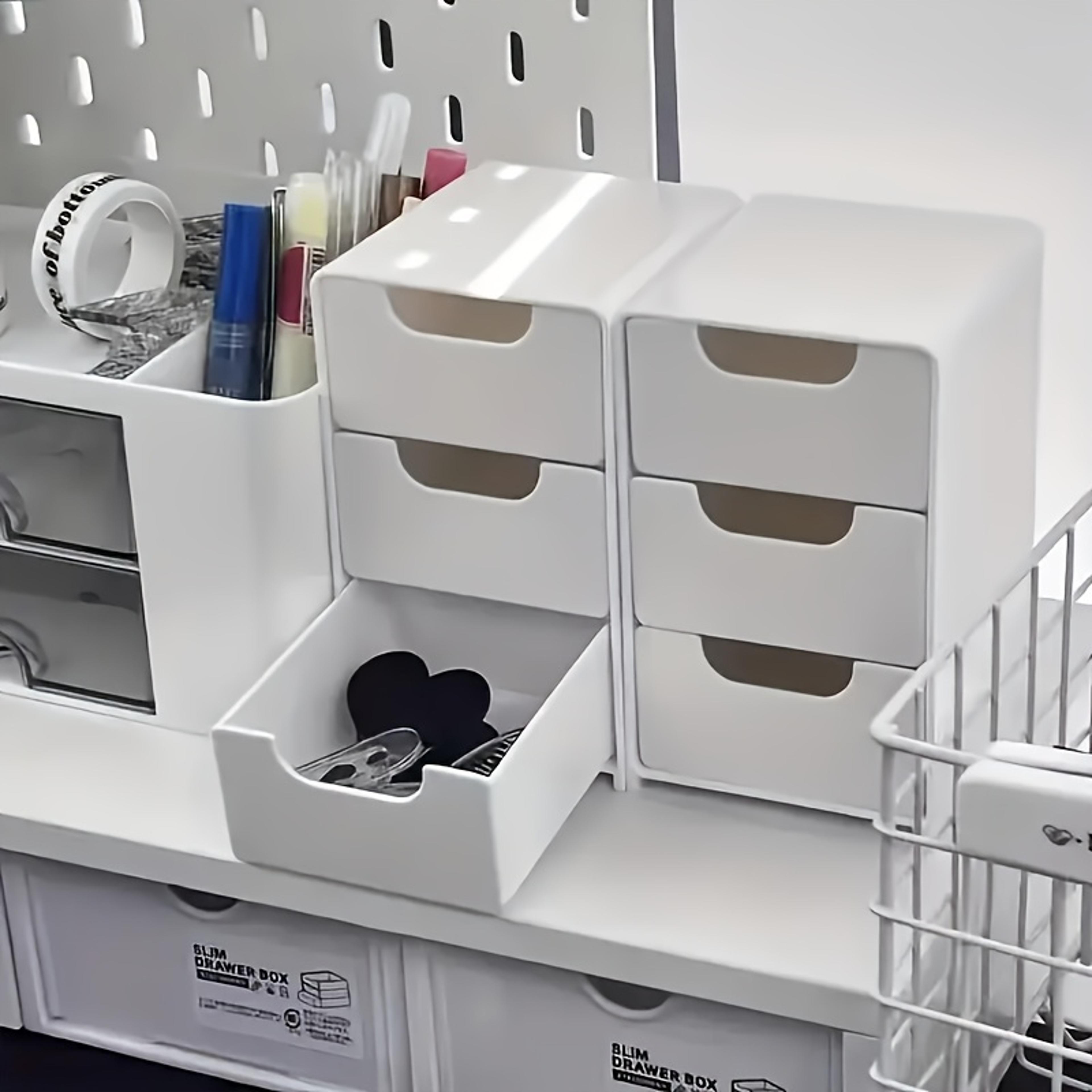 desk organizer with drawers for office supplies cosmetics and jewelry storage
