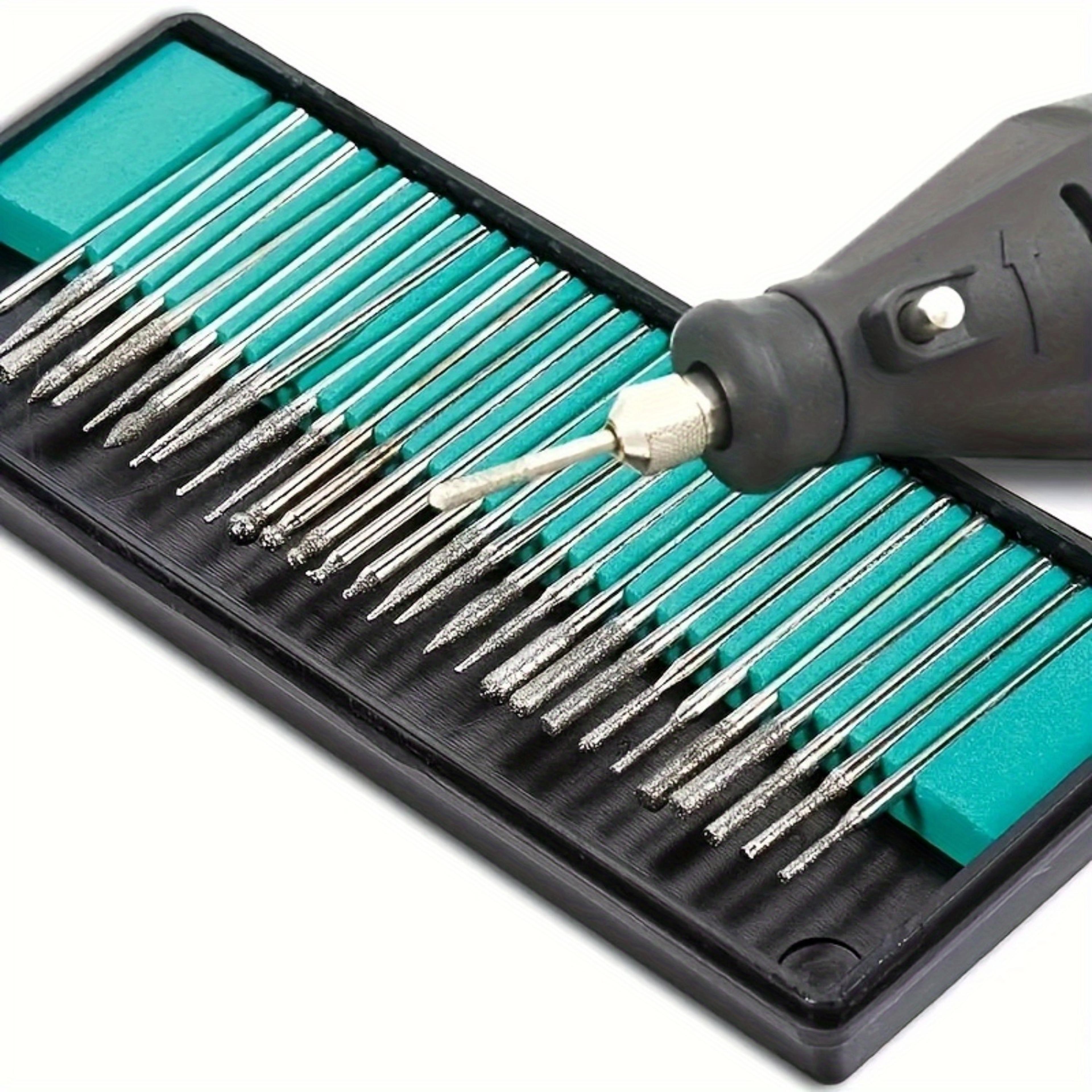 diamond burr drill bit set for rotary tools metal wood carving engraving and sanding