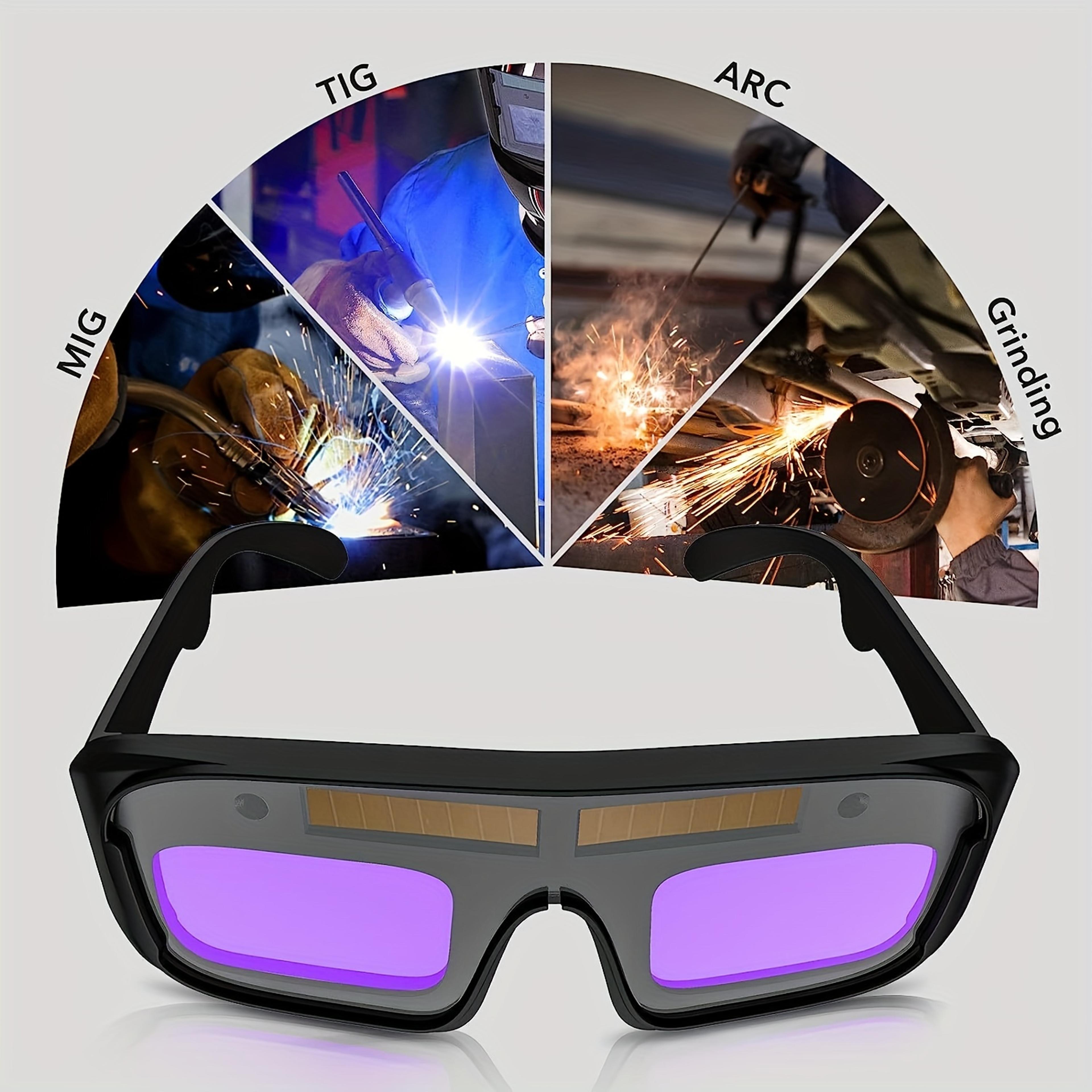 solar powered auto darkening welding glasses with protective films for welder eye protection