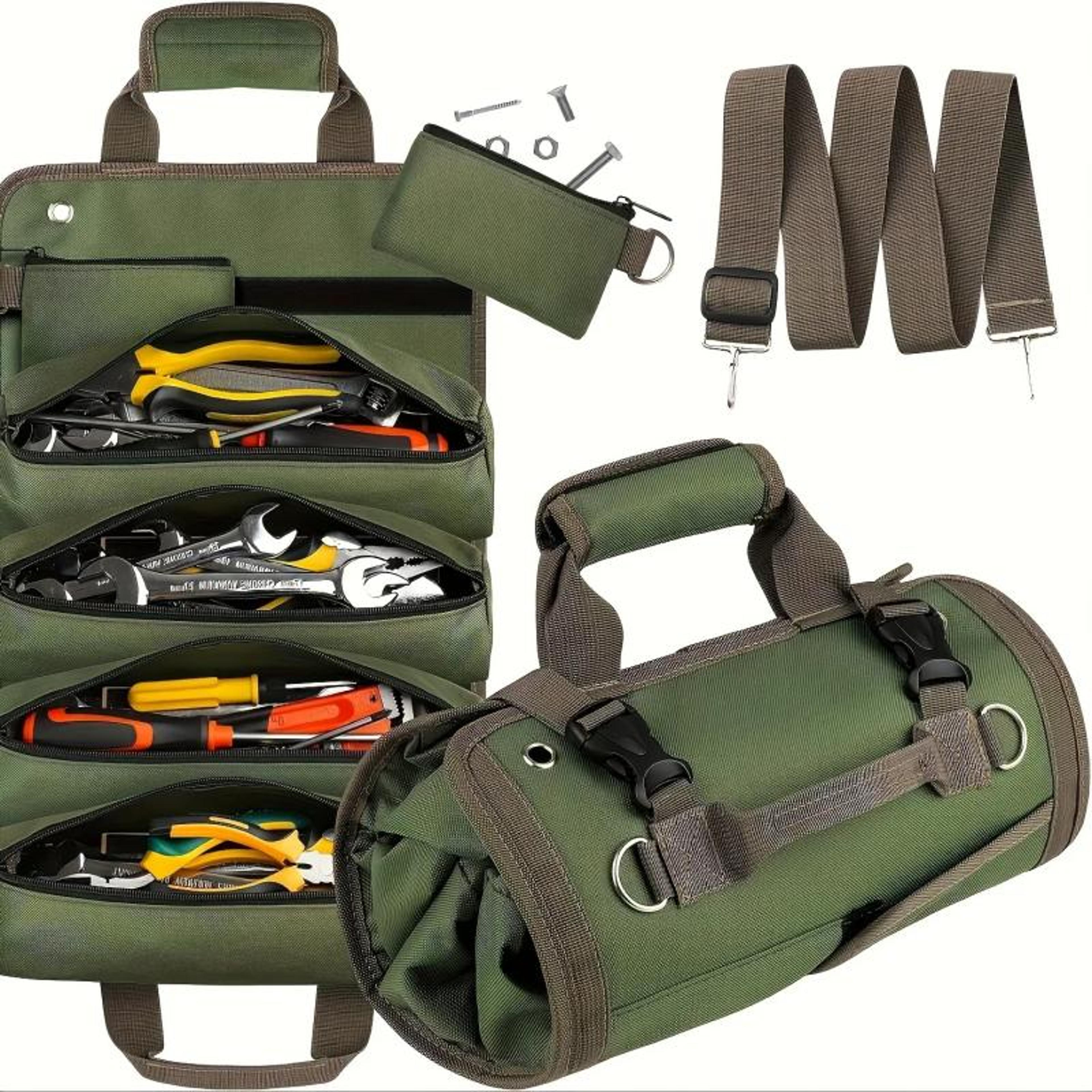 portable roll up tool bag multi pocket tool organizer for hardware storage