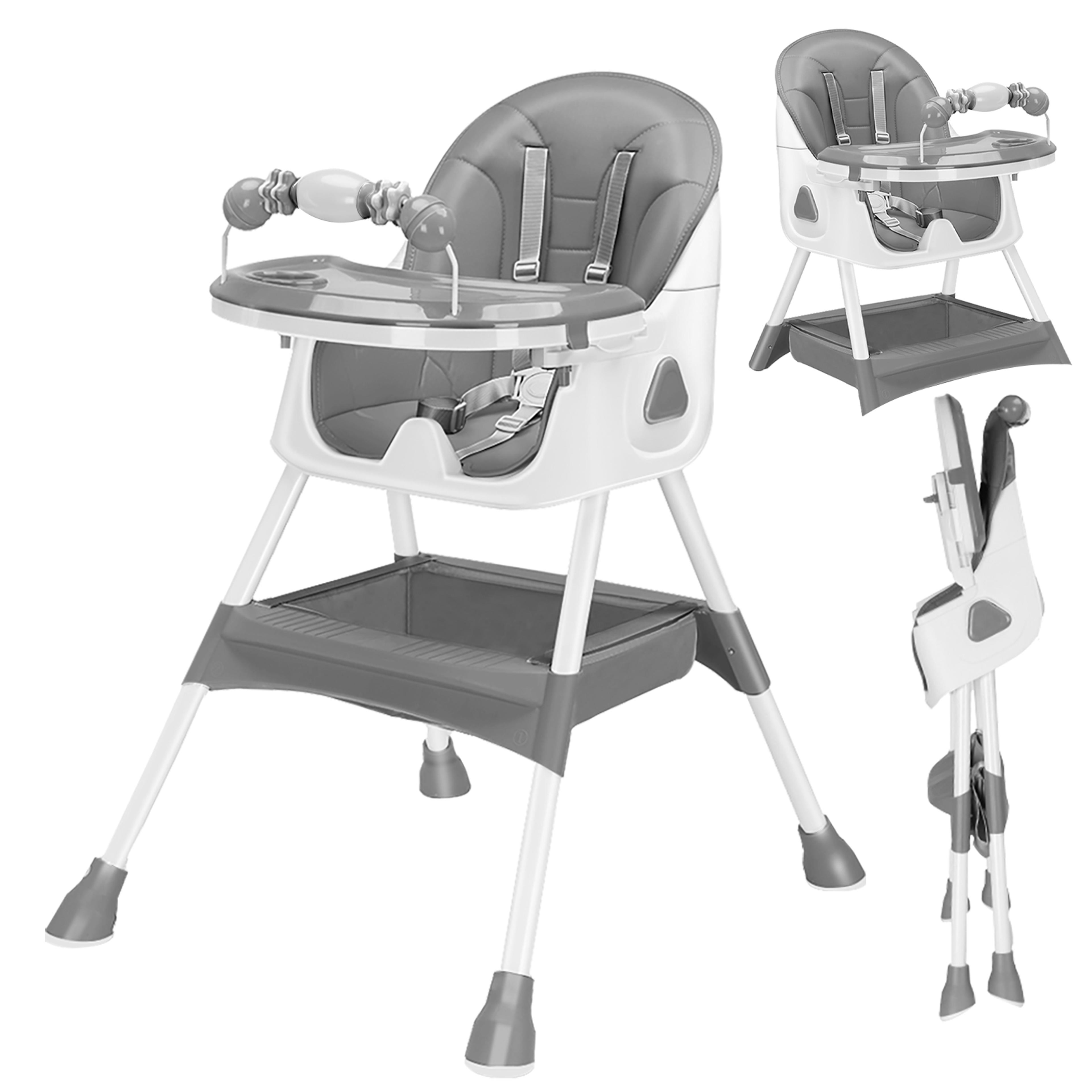 foldable baby high chair with toy rack anti slip base and easy clean feeding tray