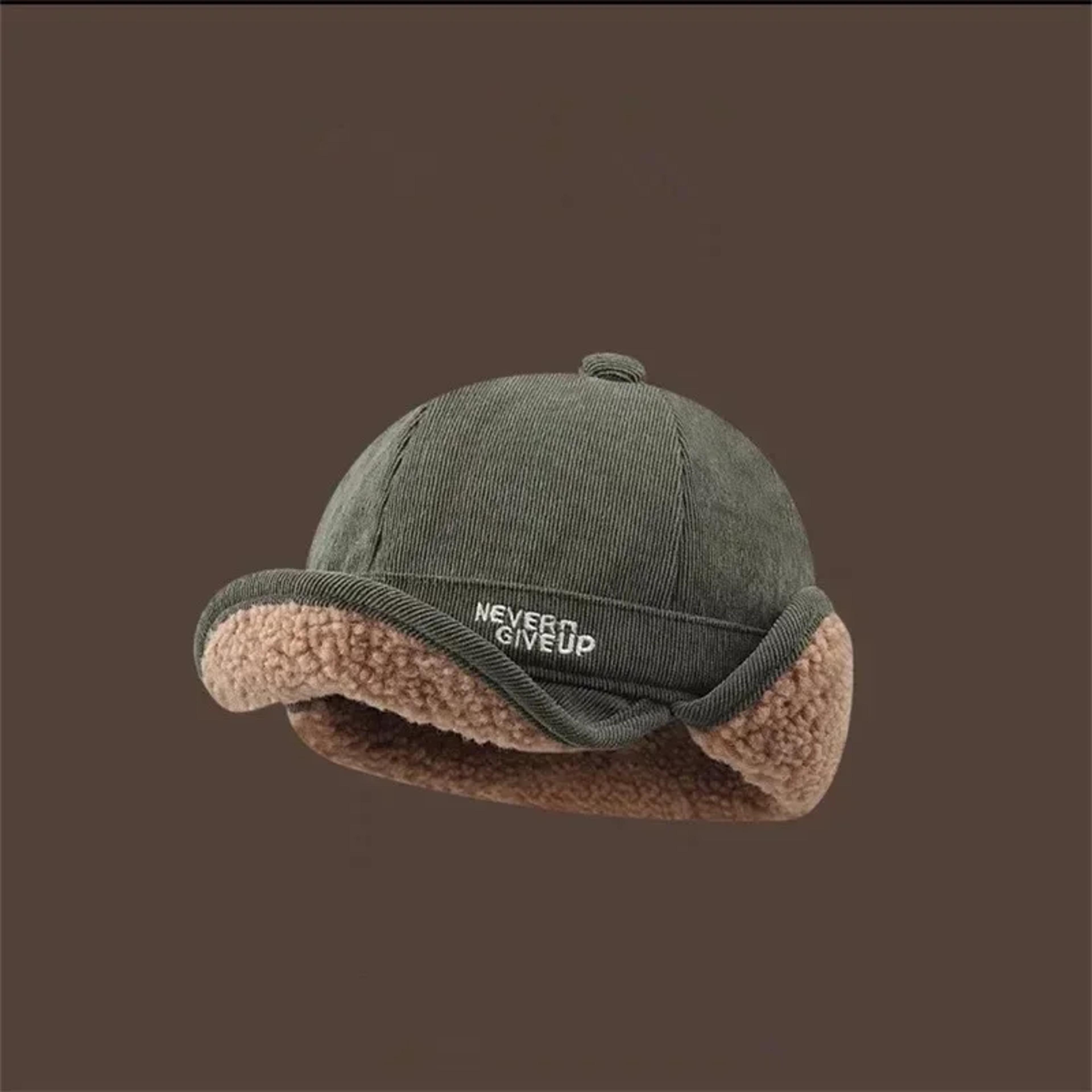 winter fleece lined ear protection hat windproof outdoor cycling cap