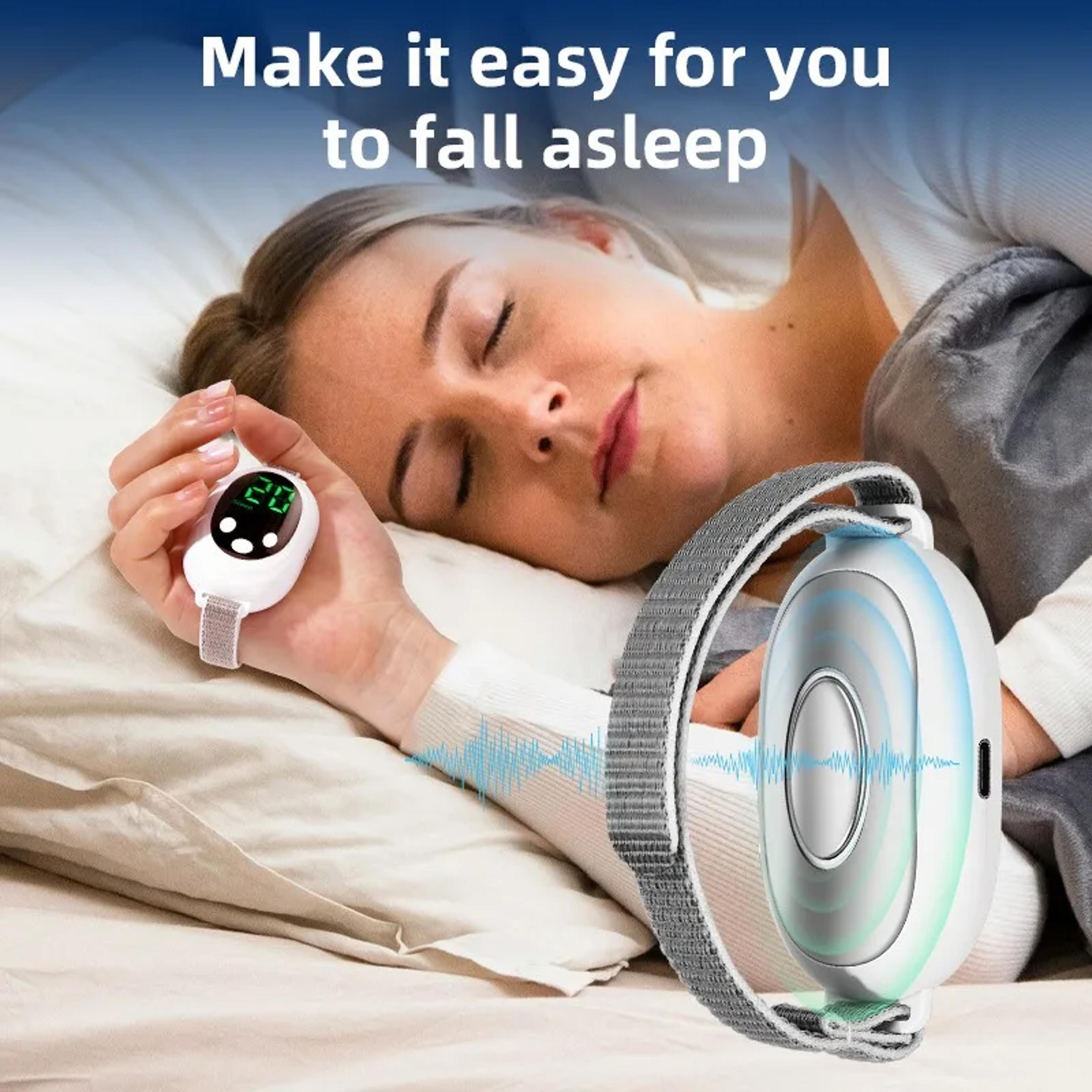 portable sleep aid device with adjustable microcurrent relaxation and intensity levels
