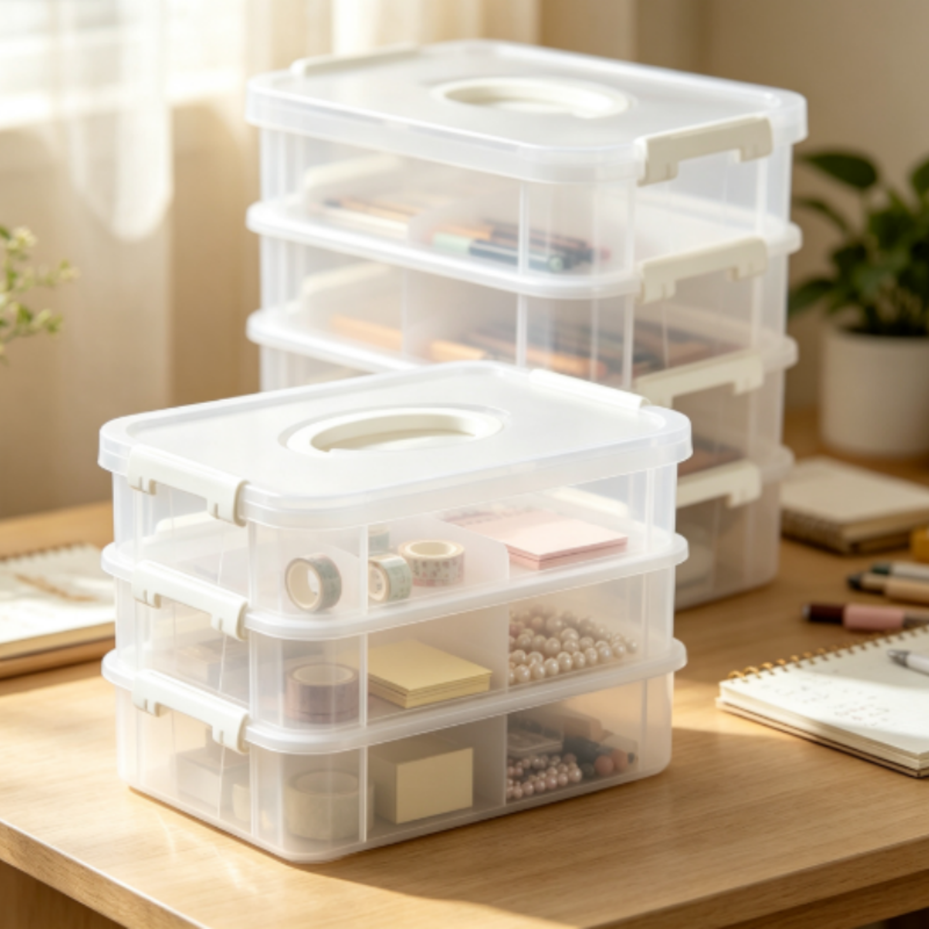 transparent compartment storage box with lid for building blocks crafts and small items