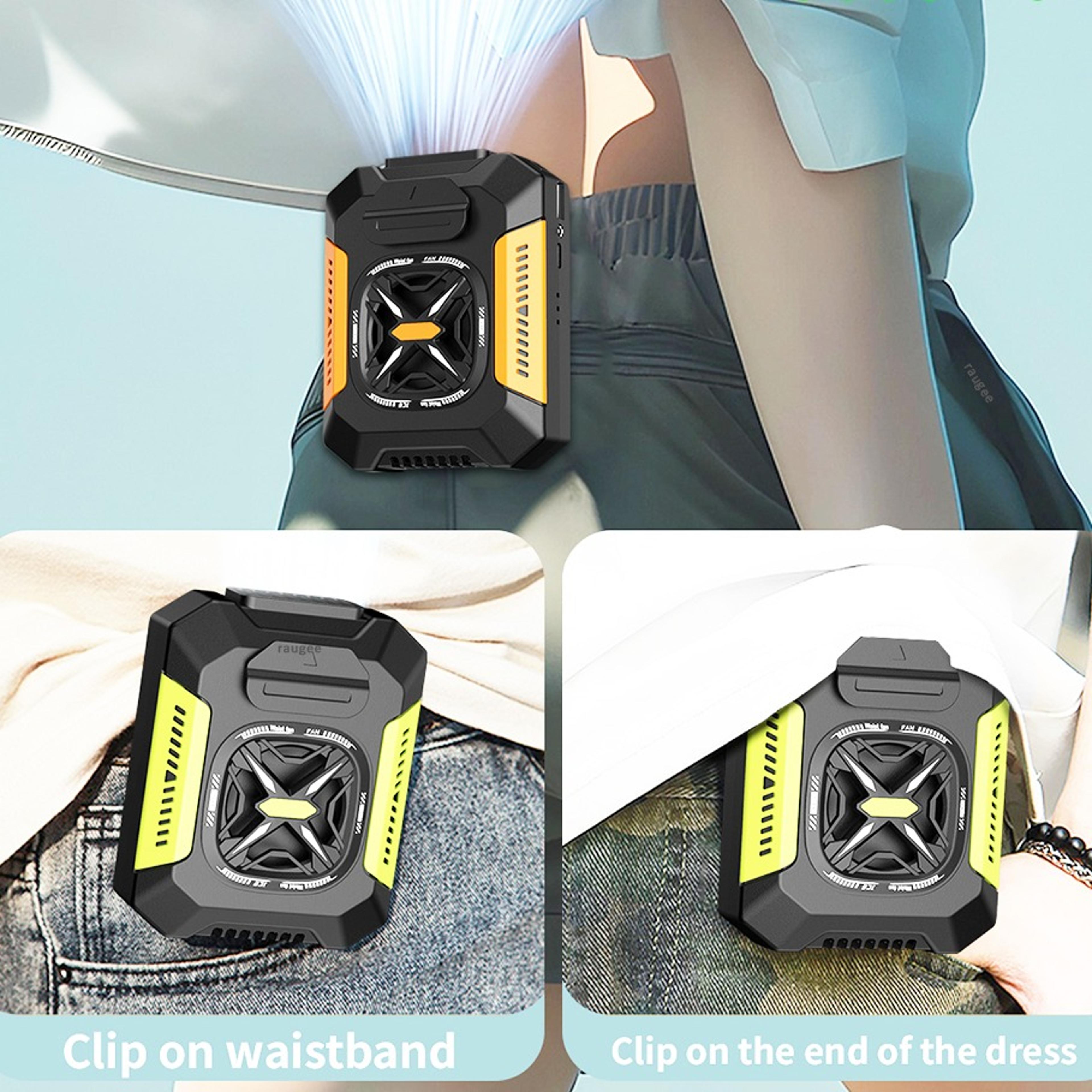 portable waist fan rechargeable wearable belt clip fan for hands free cooling
