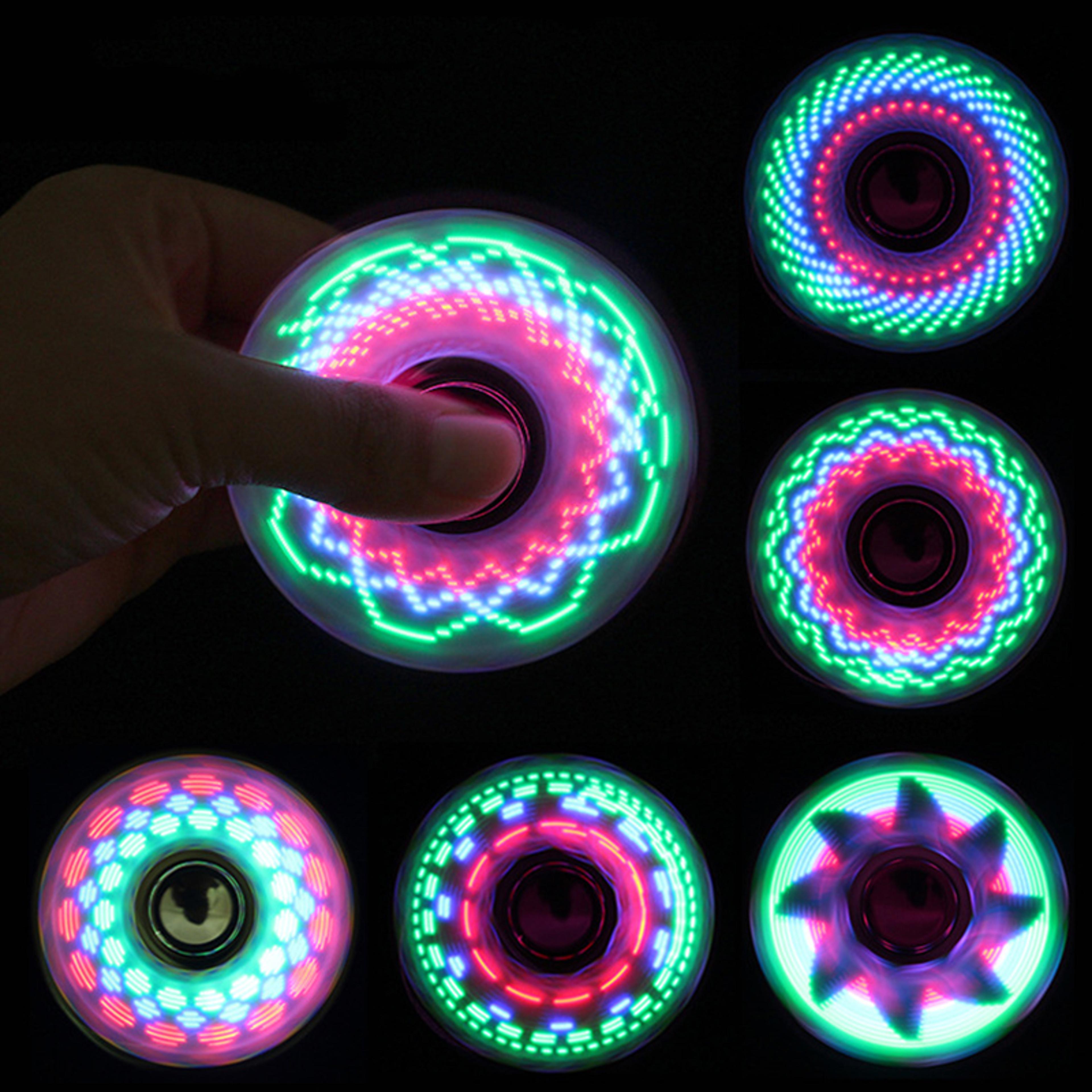led light fidget spinner glow in the dark stress relief hand spinner toy
