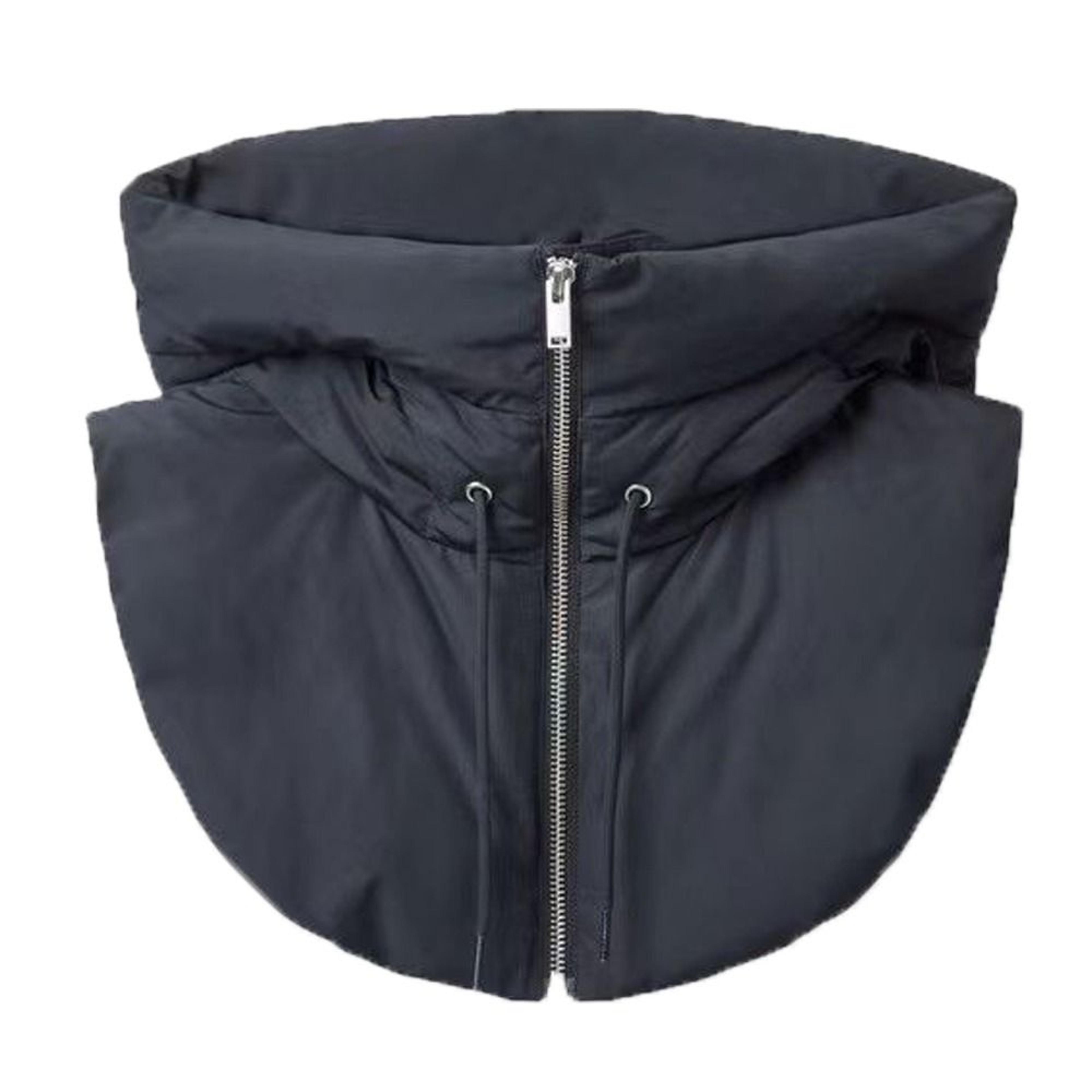 womens ultralight down hooded neck warmer scarf with removable collar