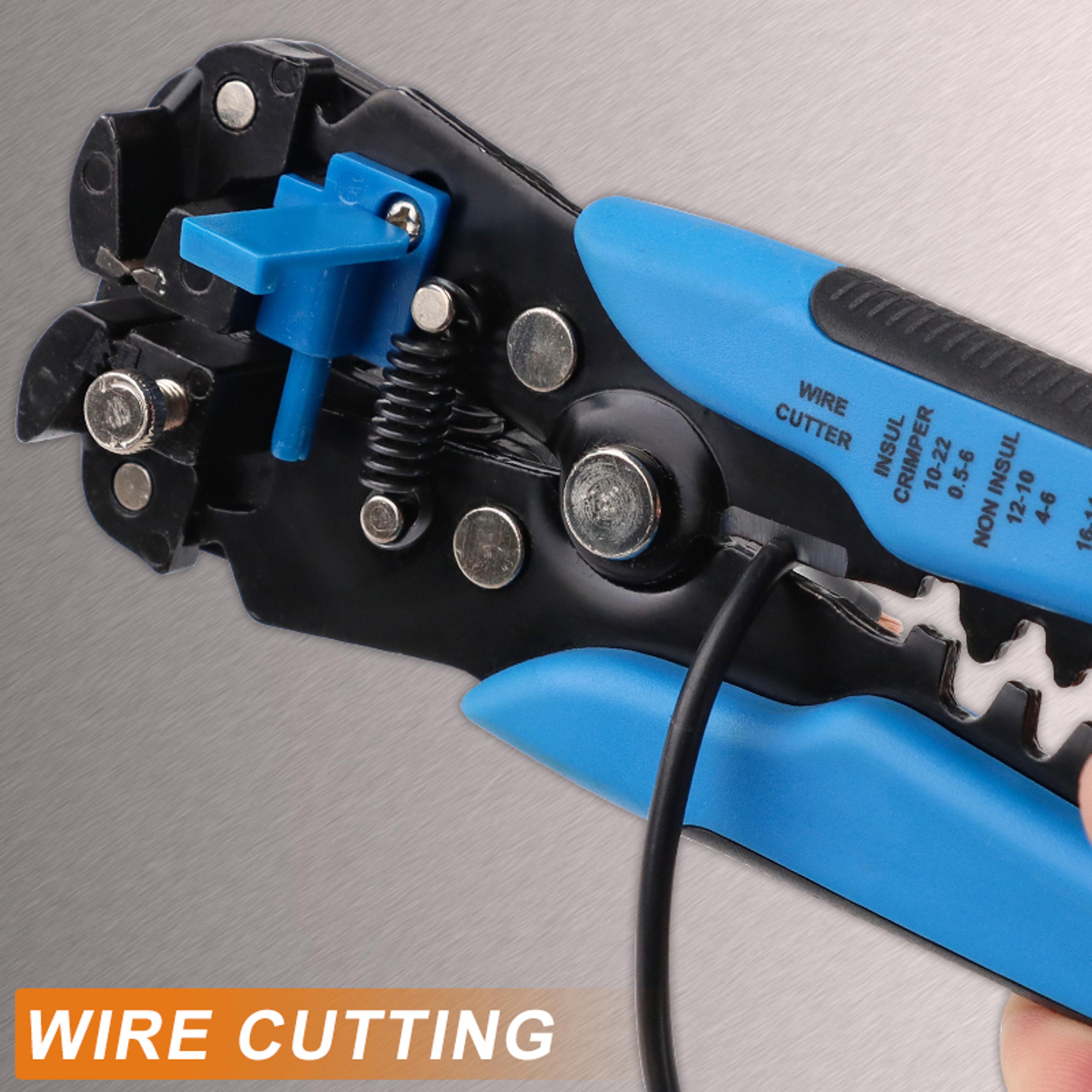 automatic wire stripper self adjusting cable cutter and crimping pliers